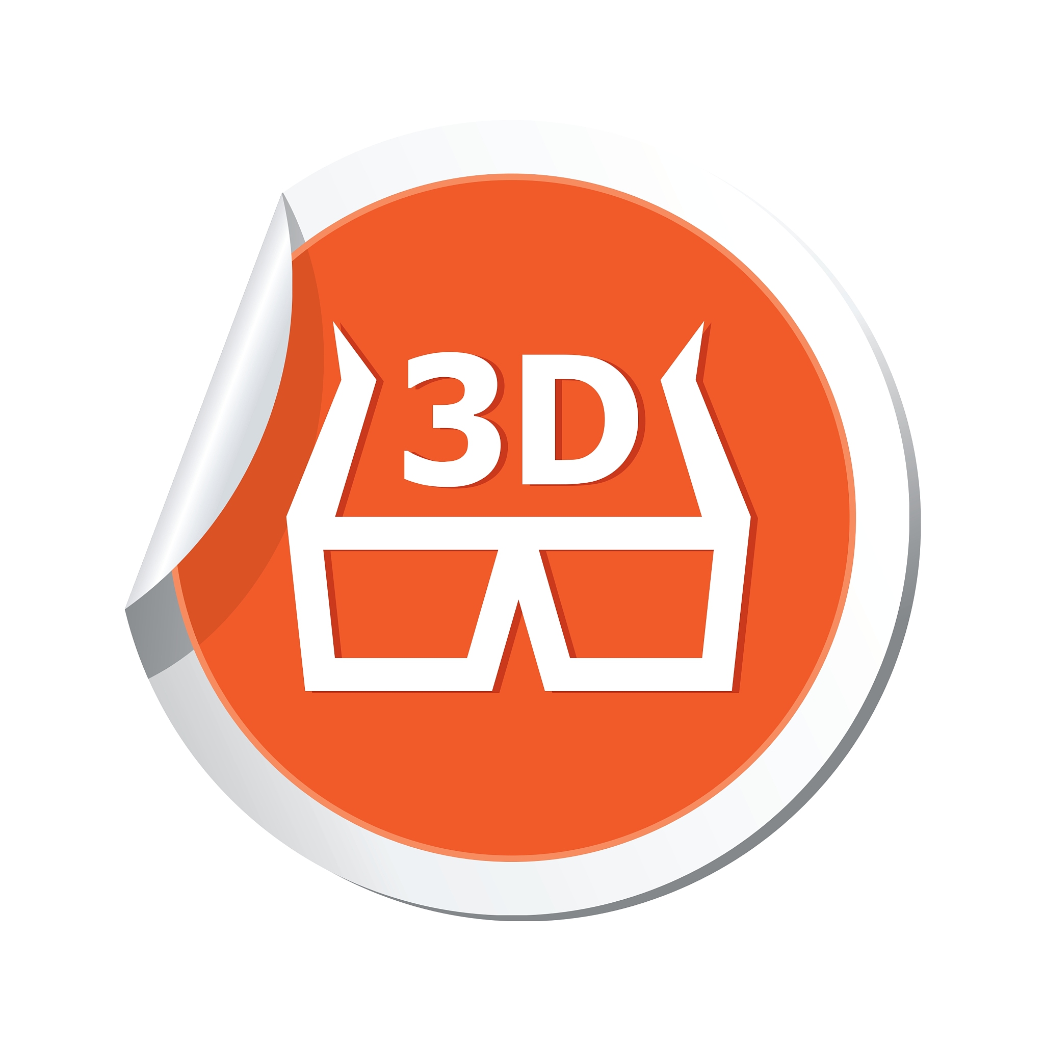 cinema glasses 3d icon orange sticker