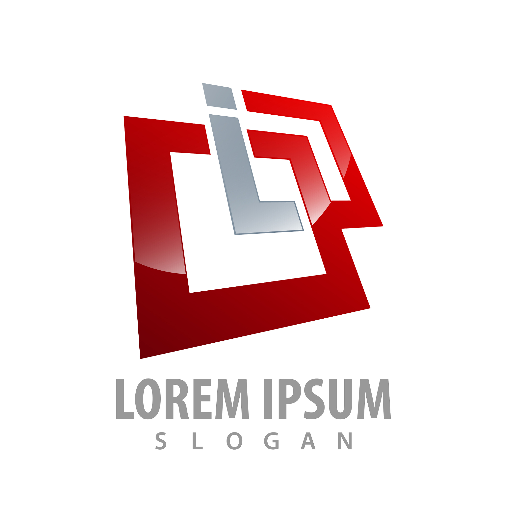 abstract square connect logo concept design