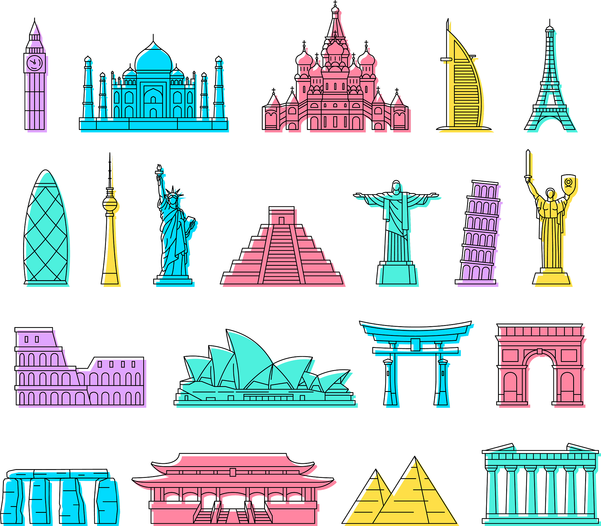 world monuments icons
