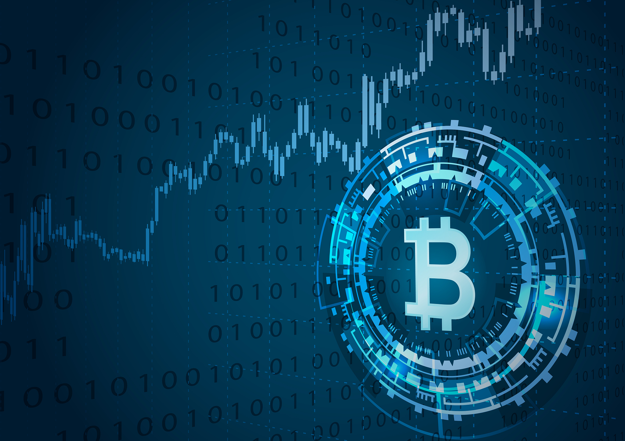 bitcoin symbol and price chart.