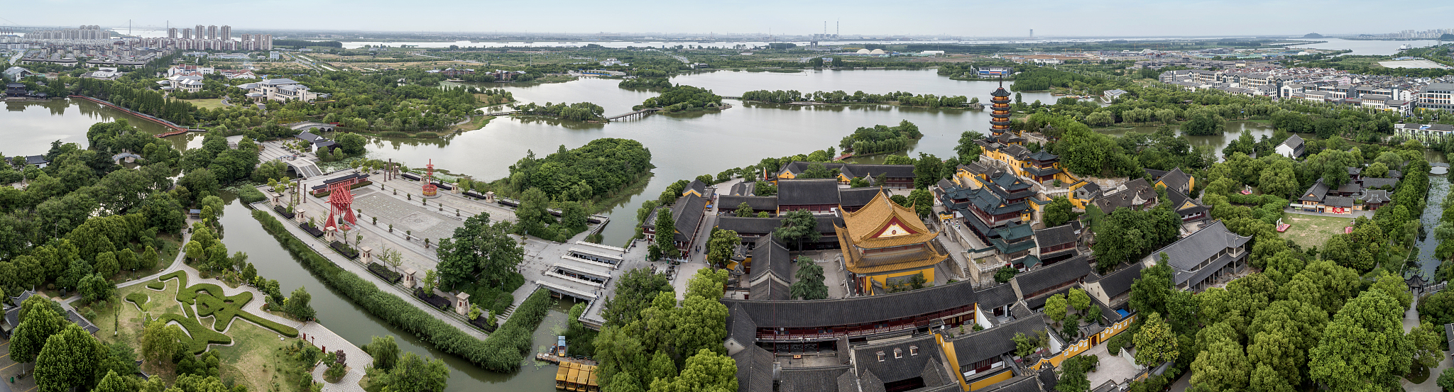 镇江 金山寺 航拍 全景