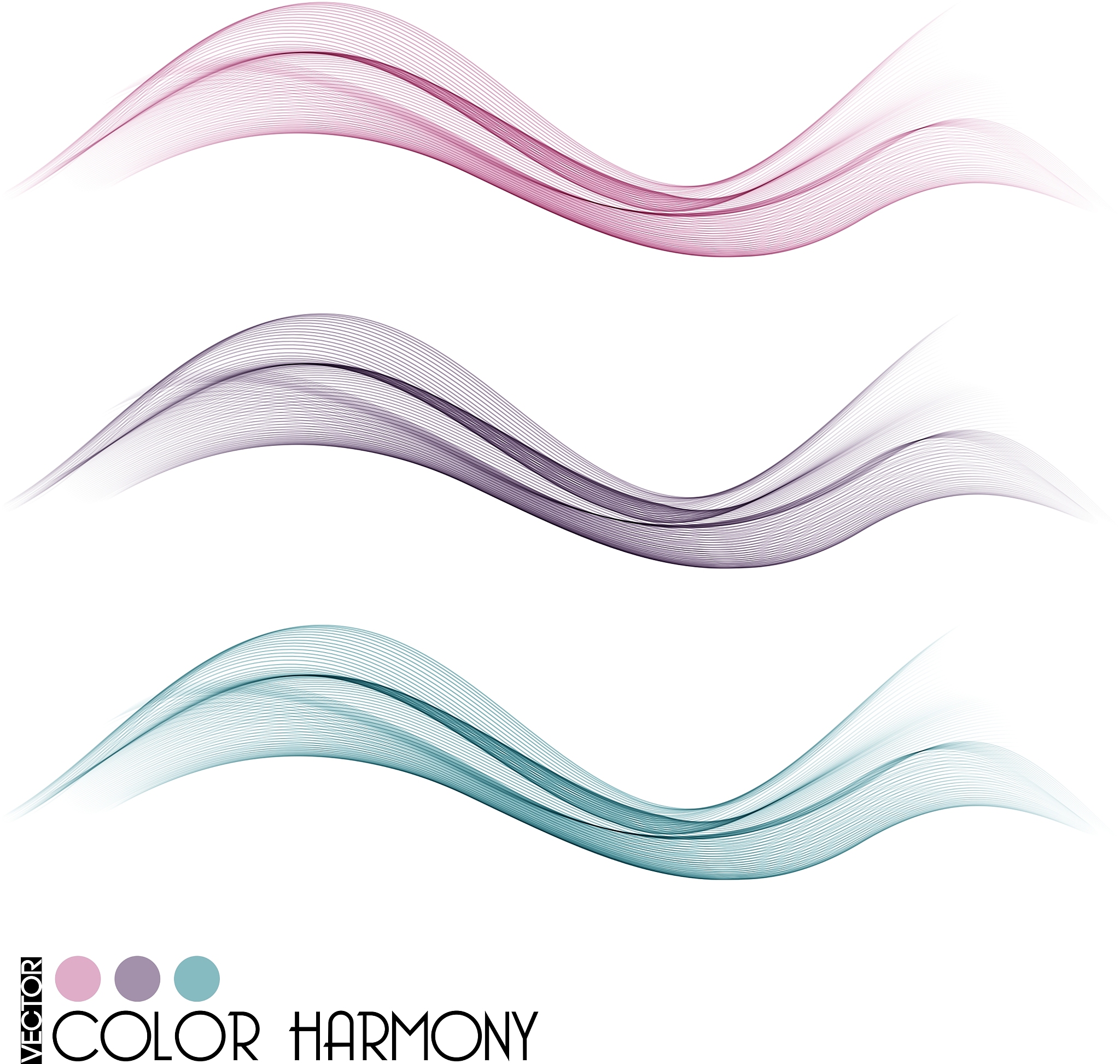 set of color curve lines