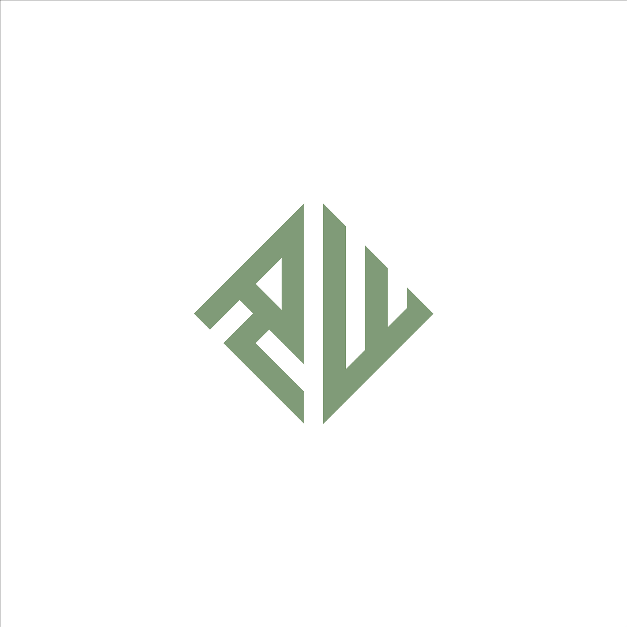 initial letter rw or wr logo design template