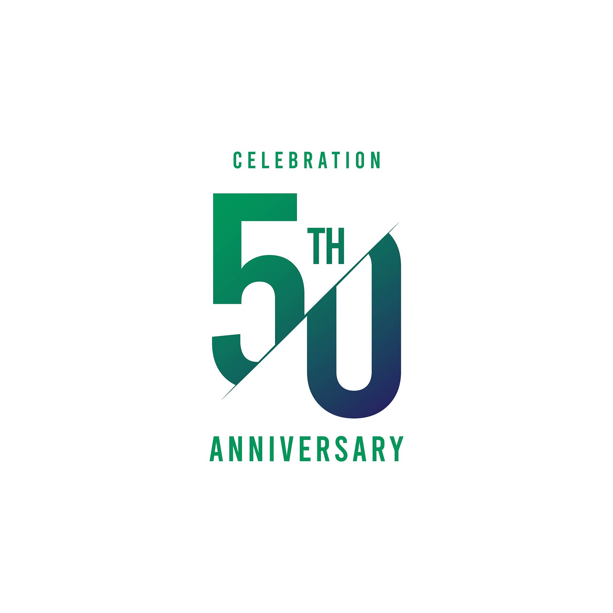 50 year anniversary vector template. design for your celebration