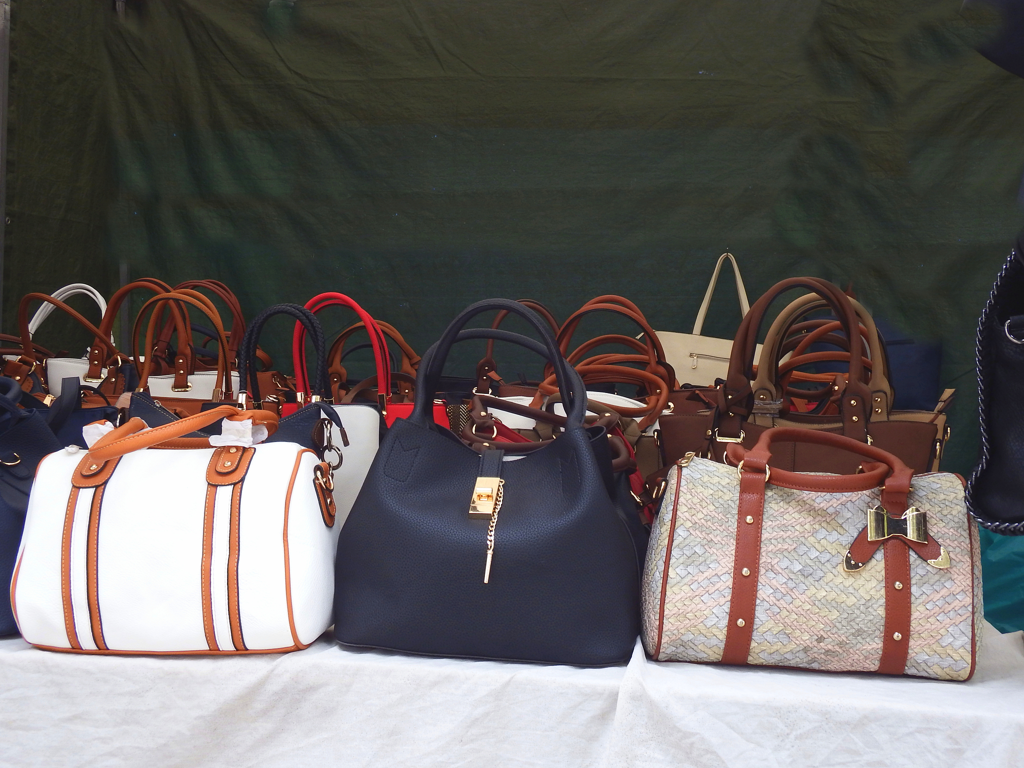 street shop in a market of handbags
