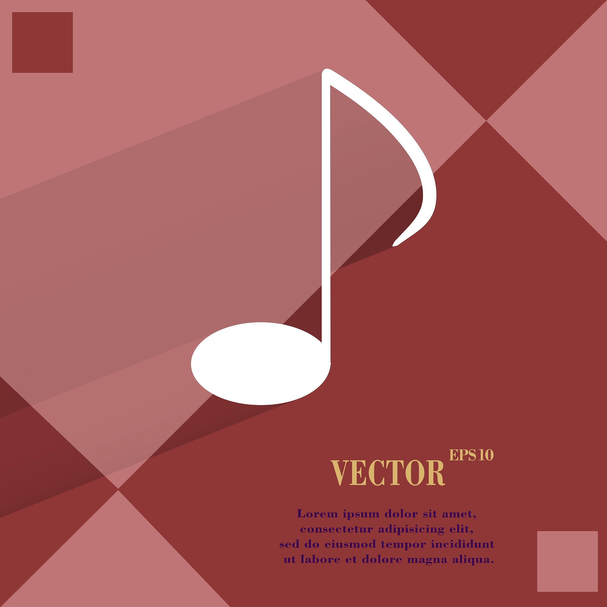 music elements notes web icon on a flat geometric