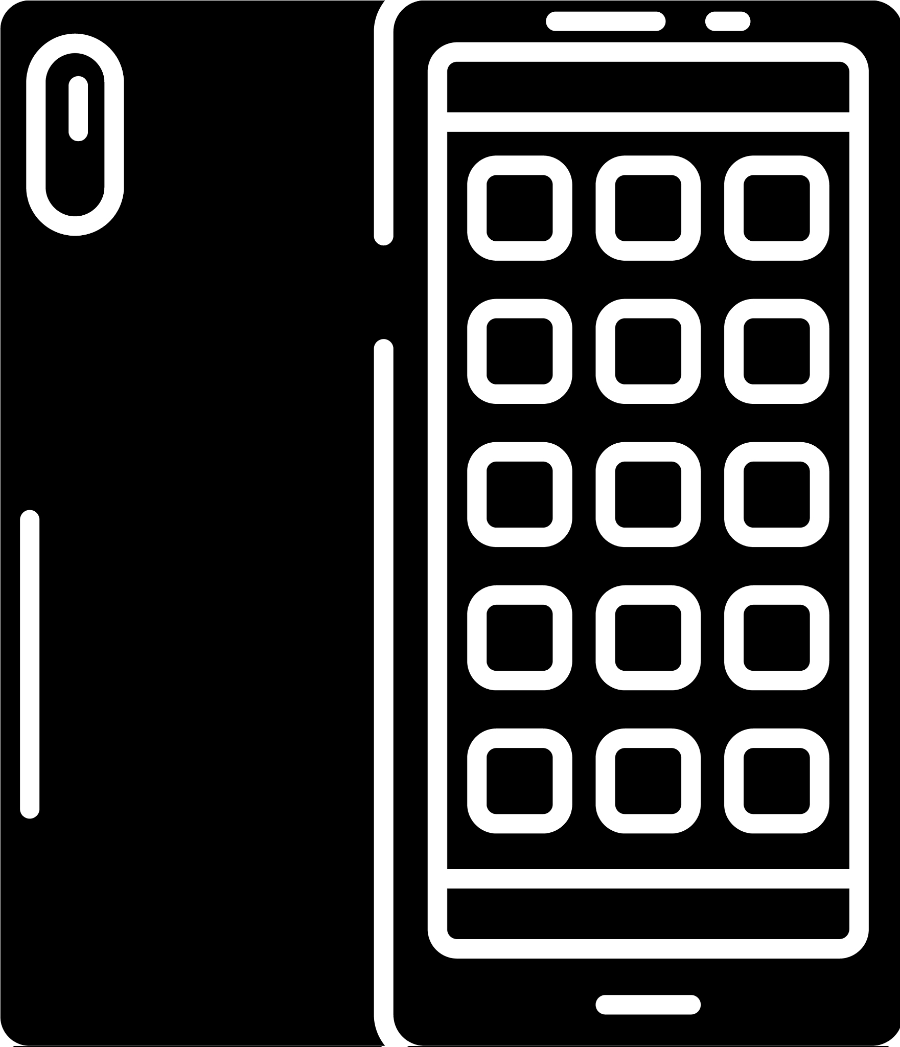smartphone applications black icon sign on