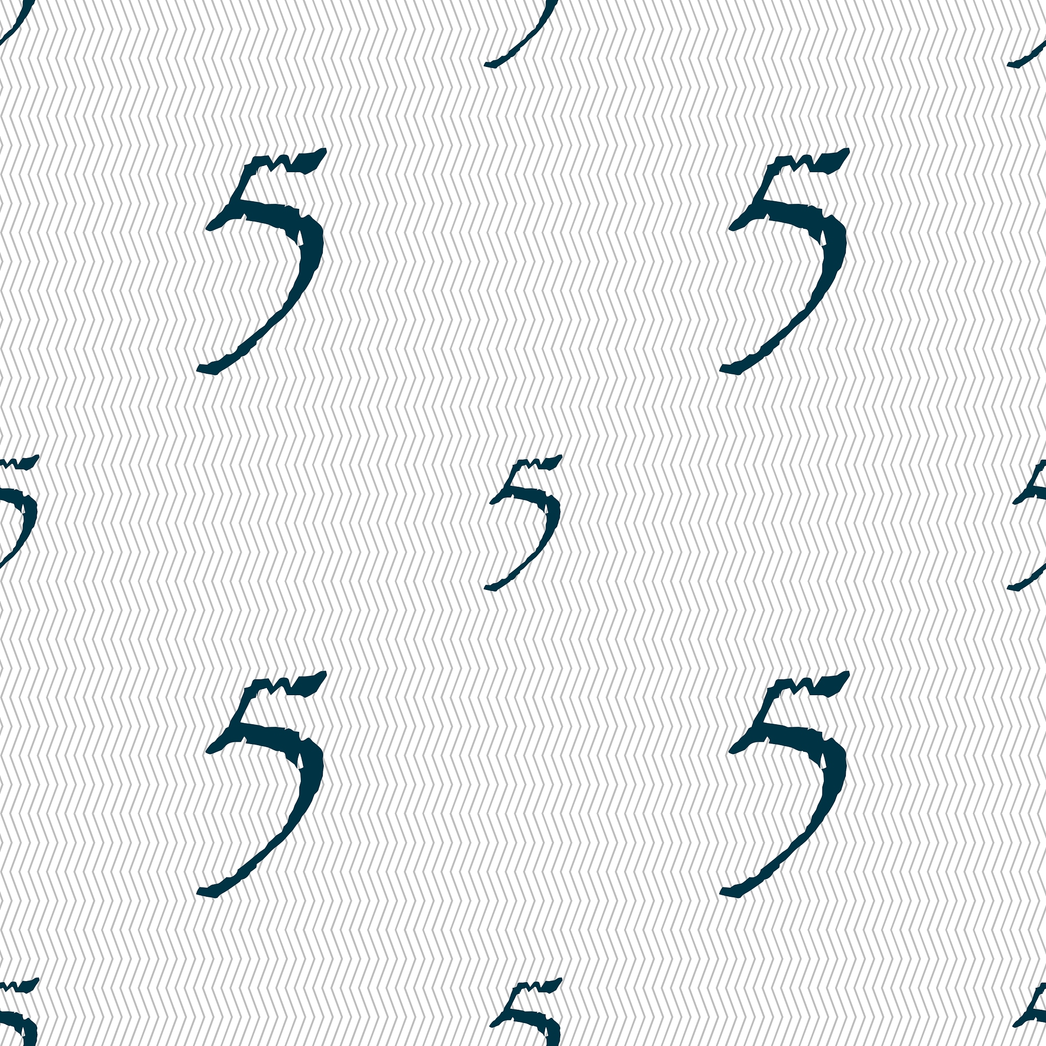 number five icon sign seamless abstract background
