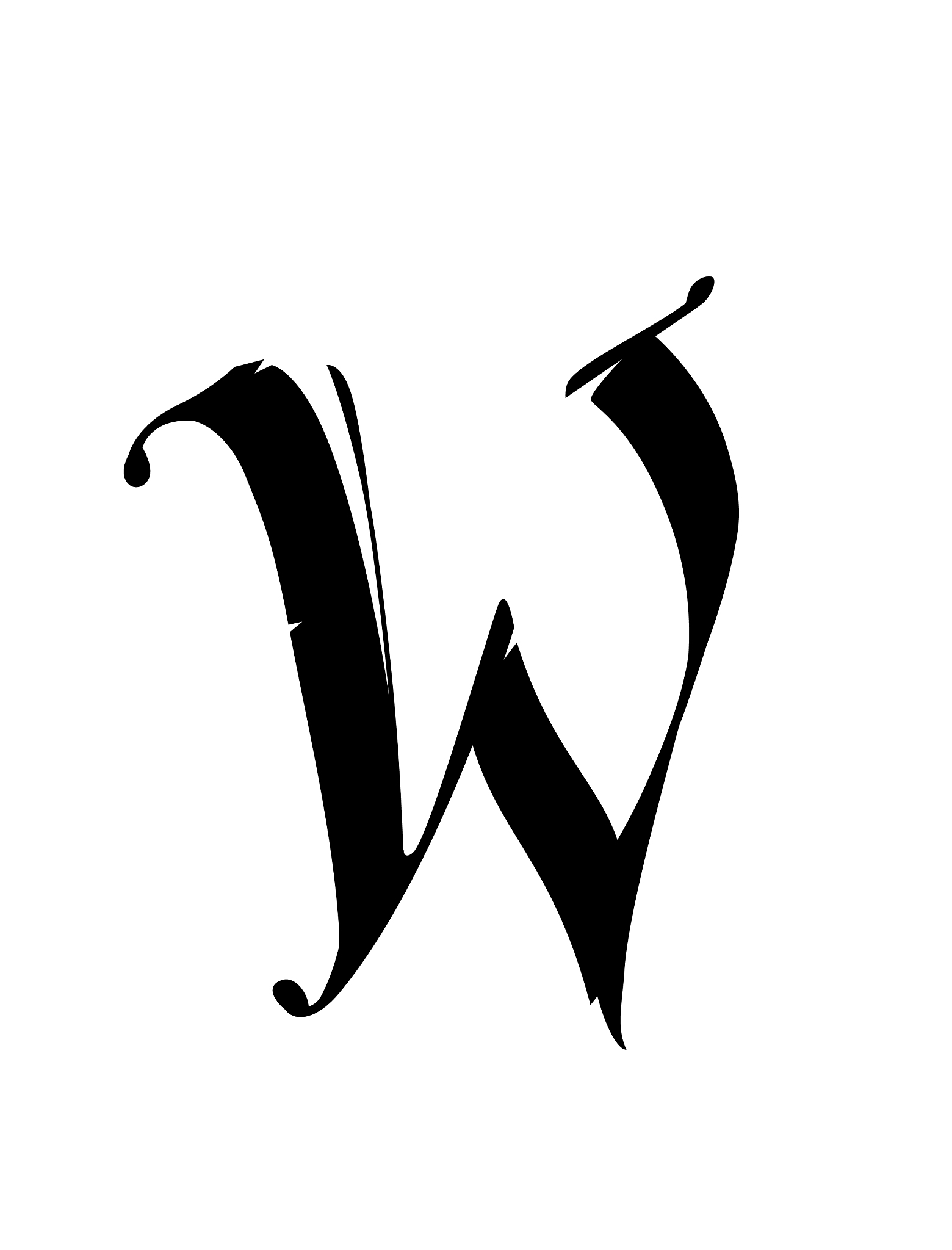 letter w in gothic style alphabet the symbol
