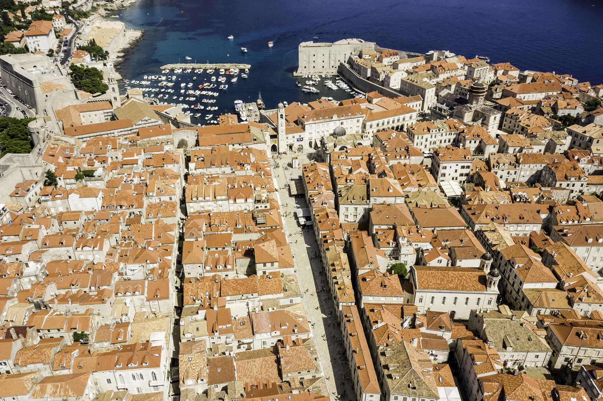 aerial view of old town in dubrovnik, croatia