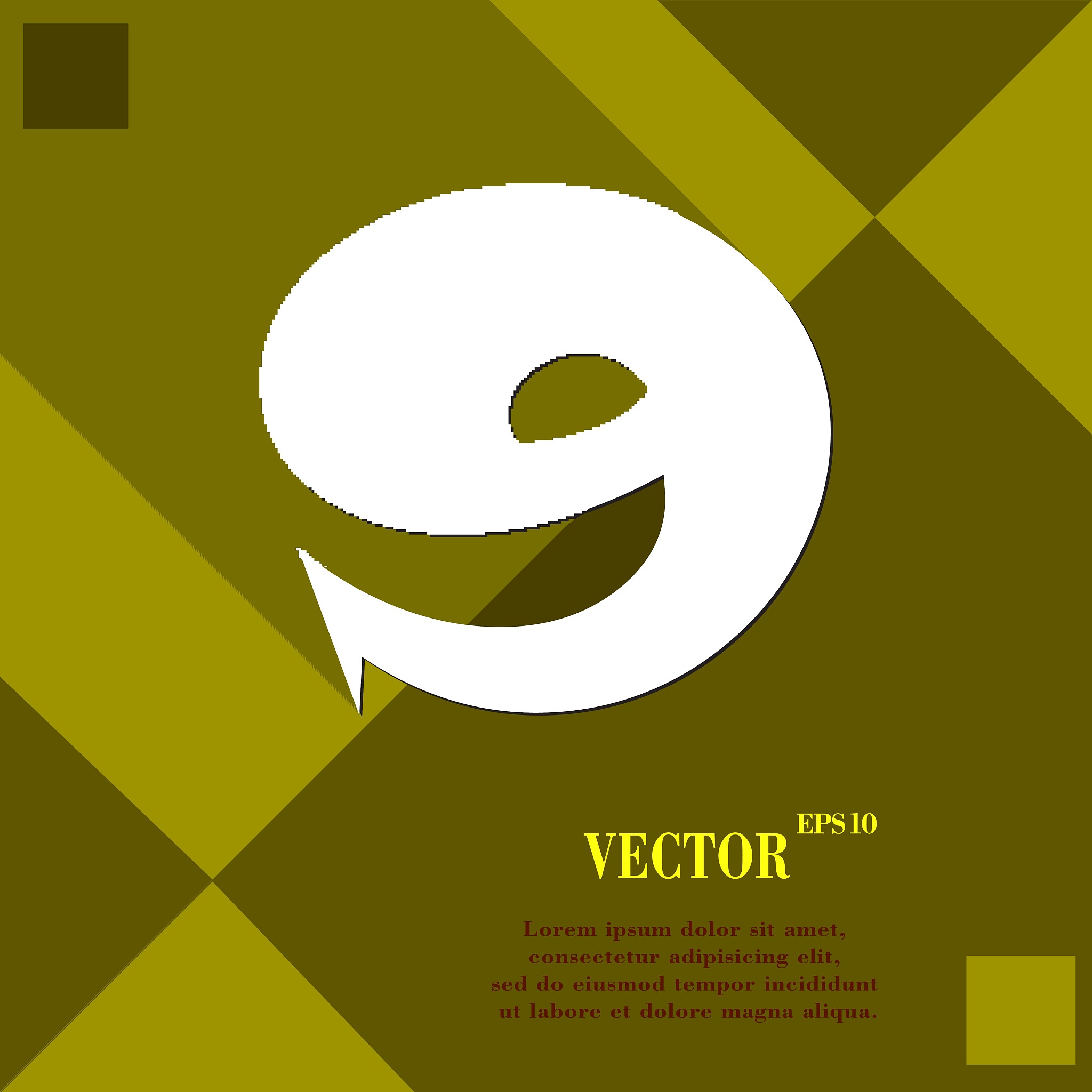 number nine icon symbol flat modern web design with long shadow 