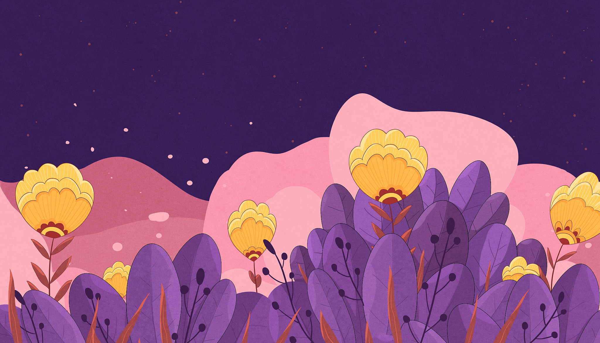 女生节插画花背景