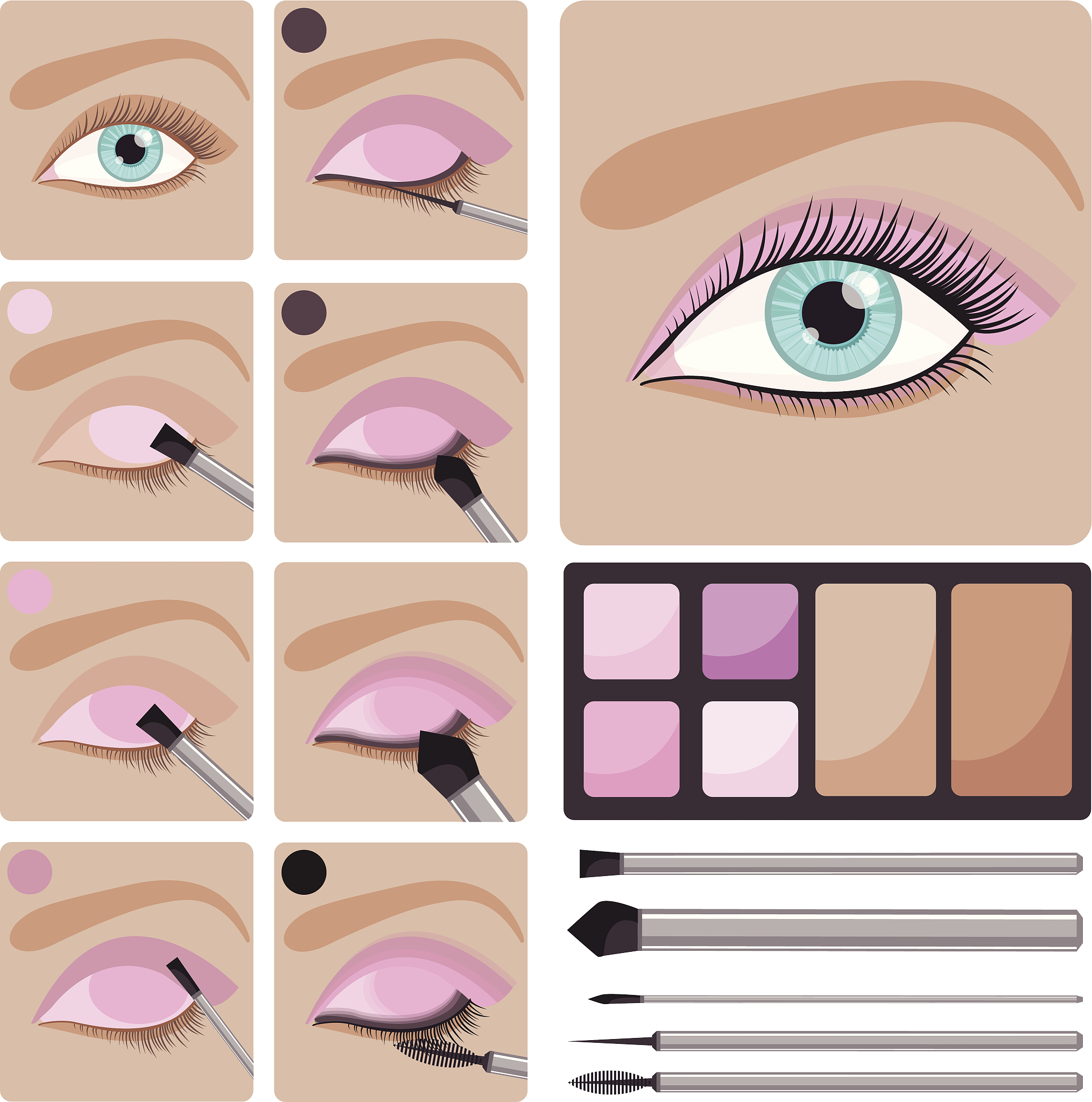 如何在使用玫琳凯五色眼影盘前做好眼部打底？