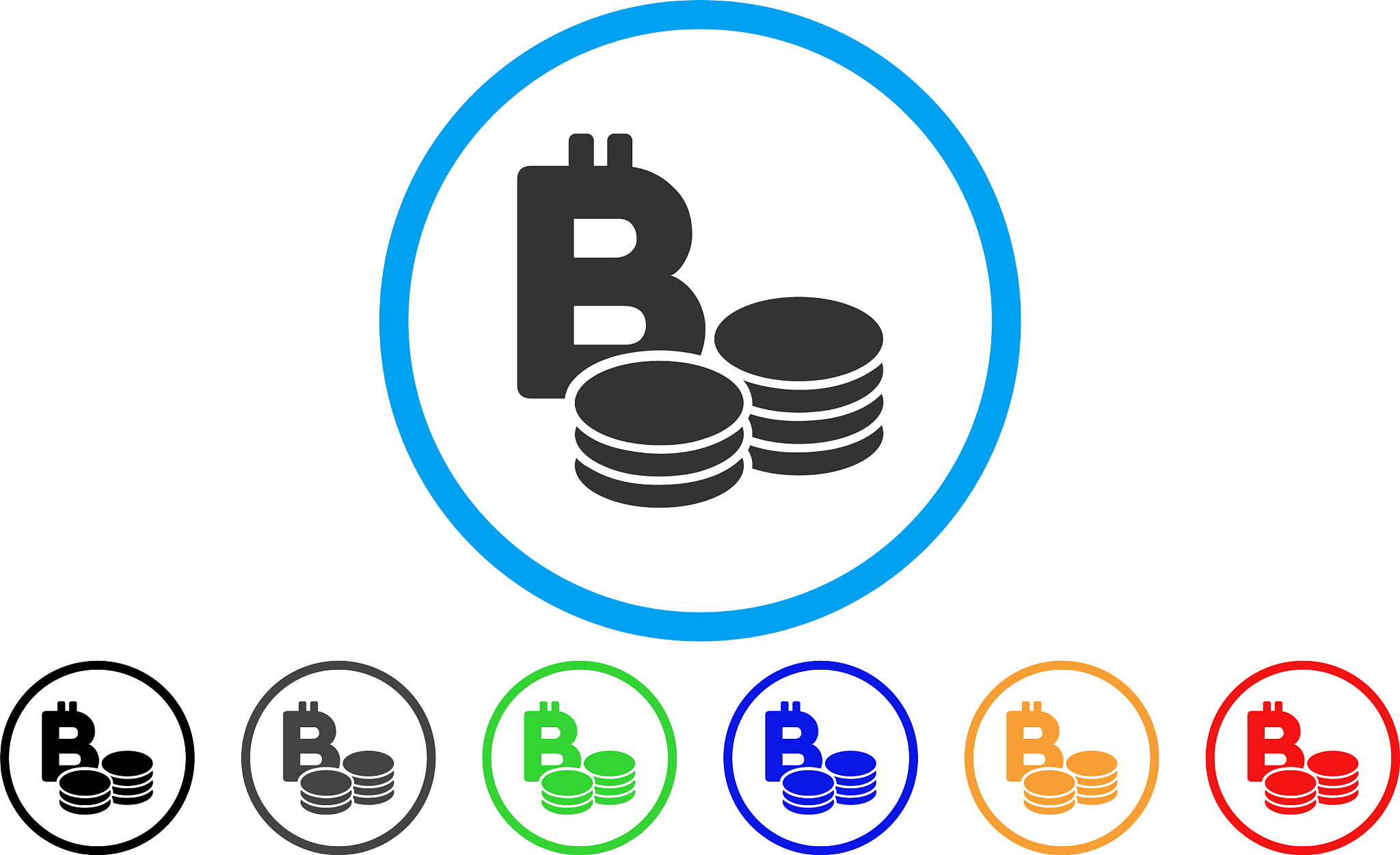 bitcoin coins flat icon