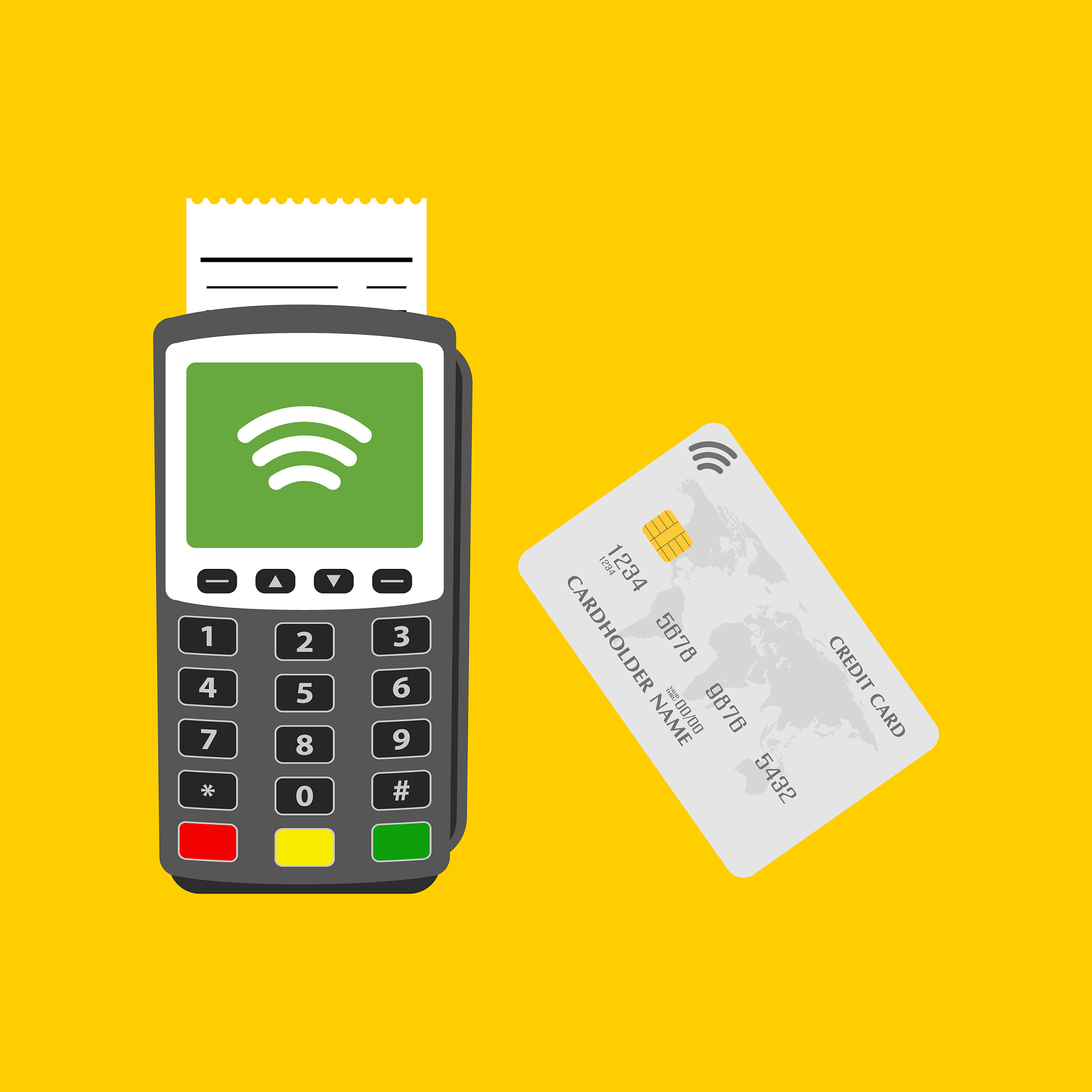 terminal with credit card