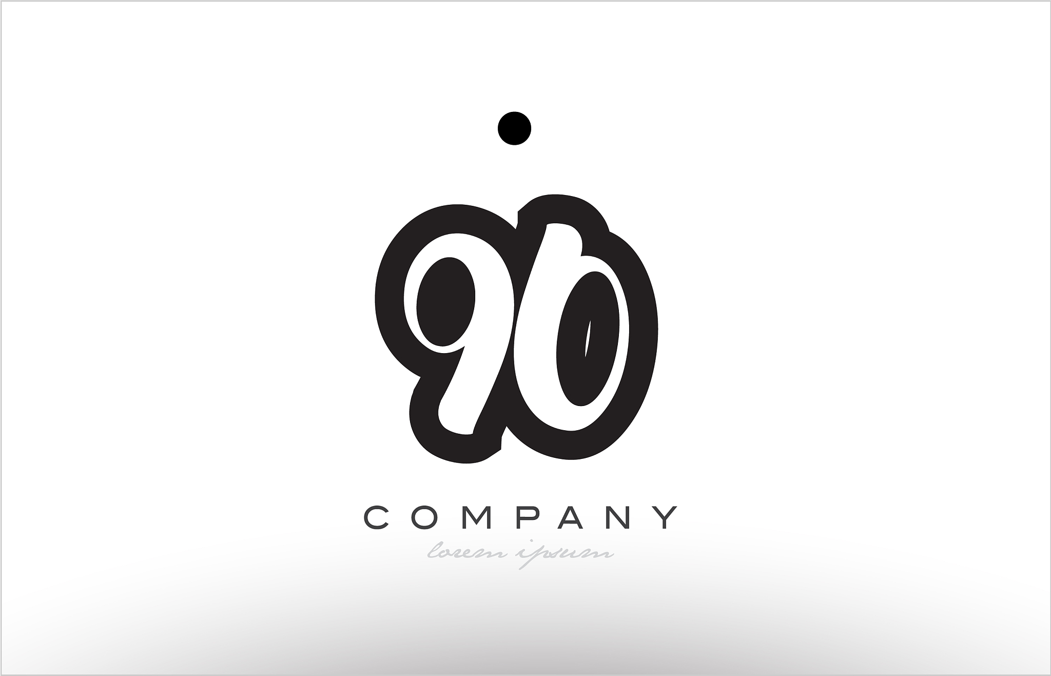 90 number logo icon template design