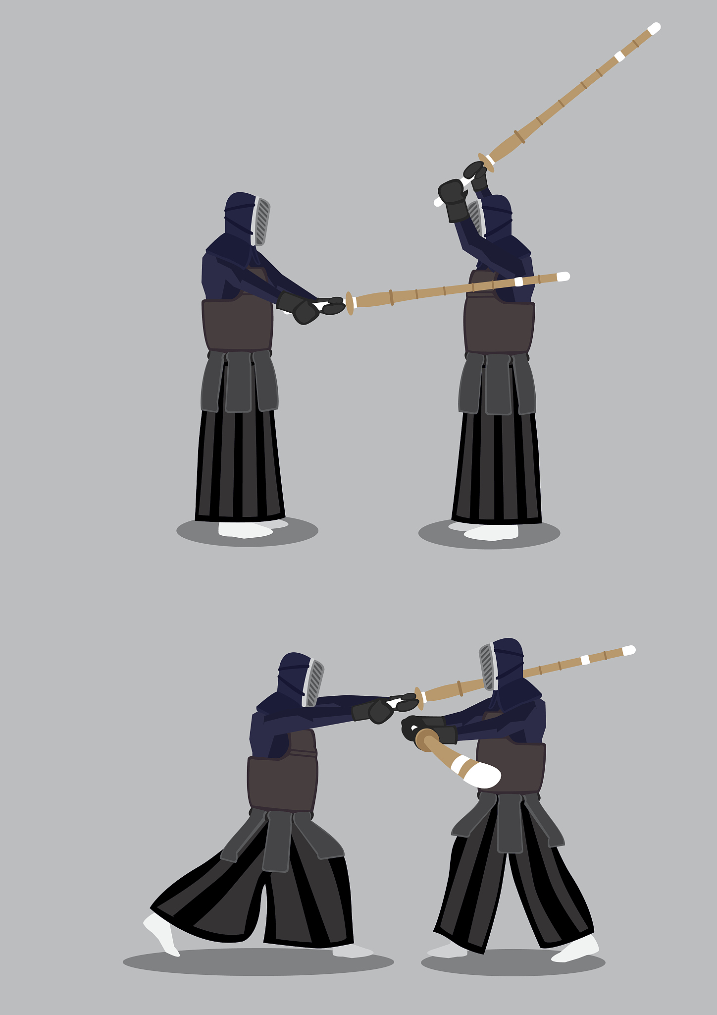 kendo martial arts vector illustration