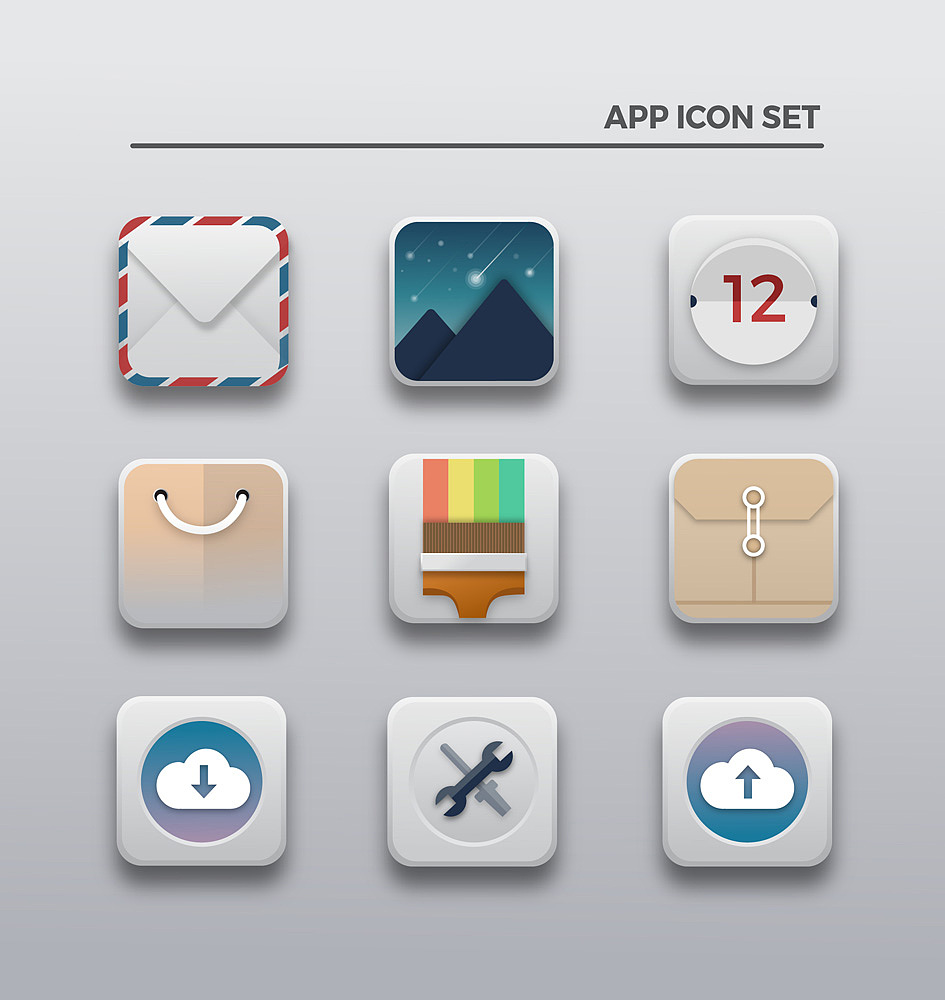 mobile user interface icon set