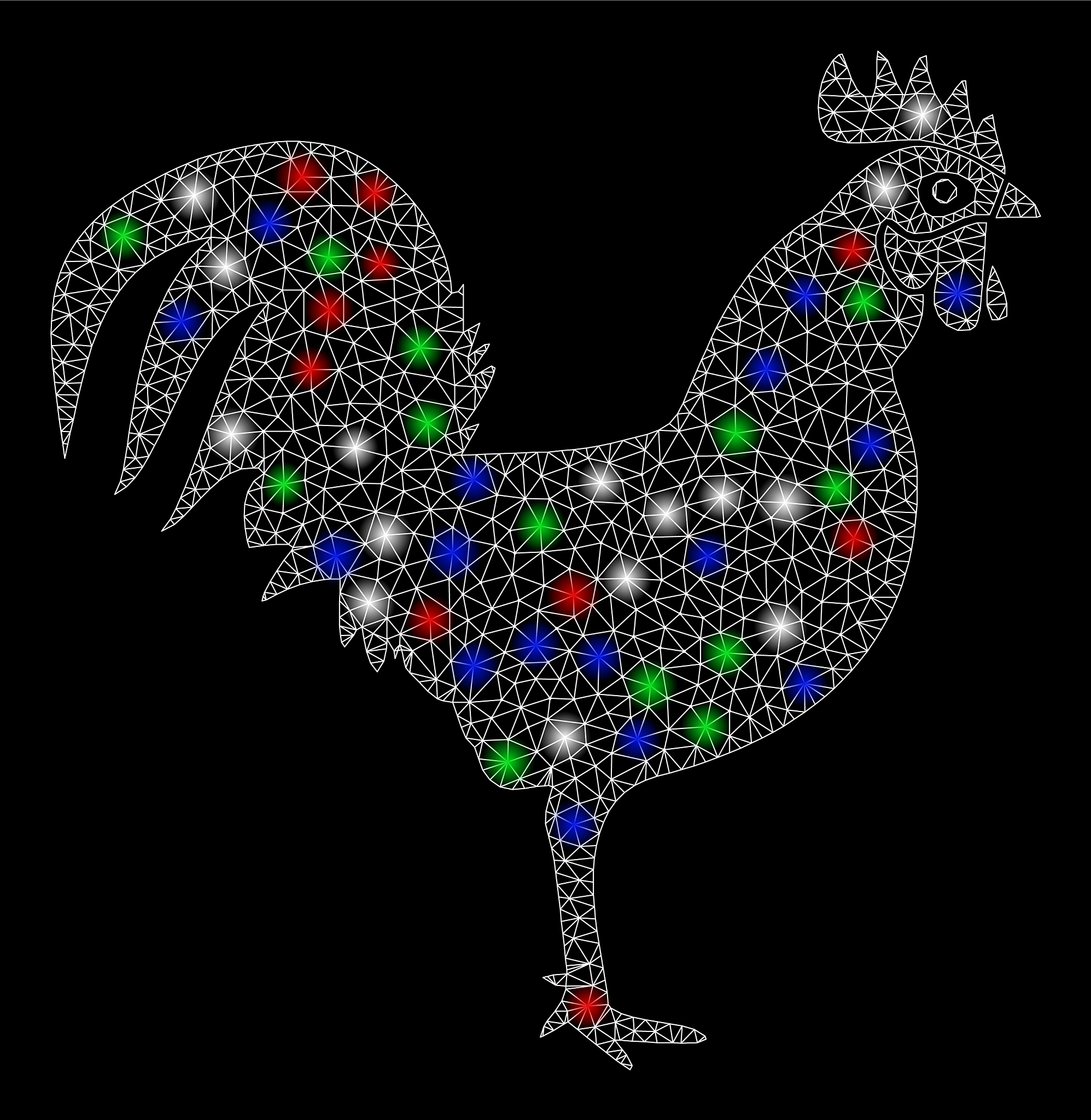 bright mesh 2d cock with light spots