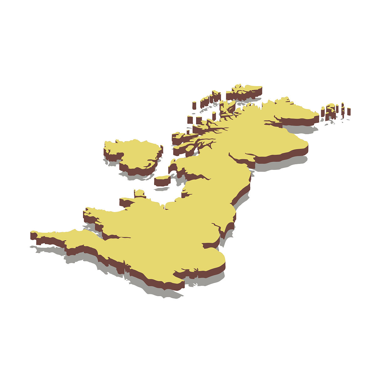 英国矢量等距地图.