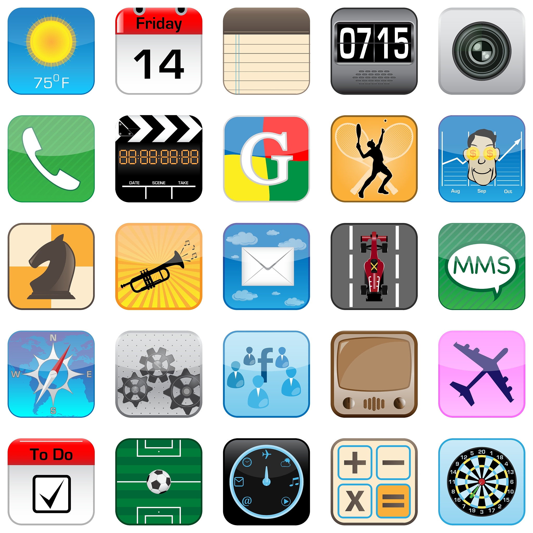 multimedia icons set