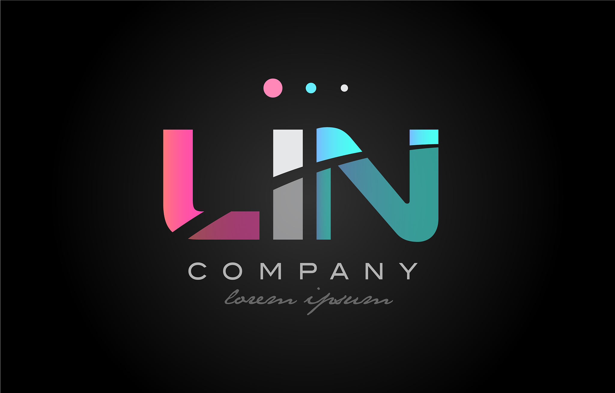 lin l i n three letter logo icon design