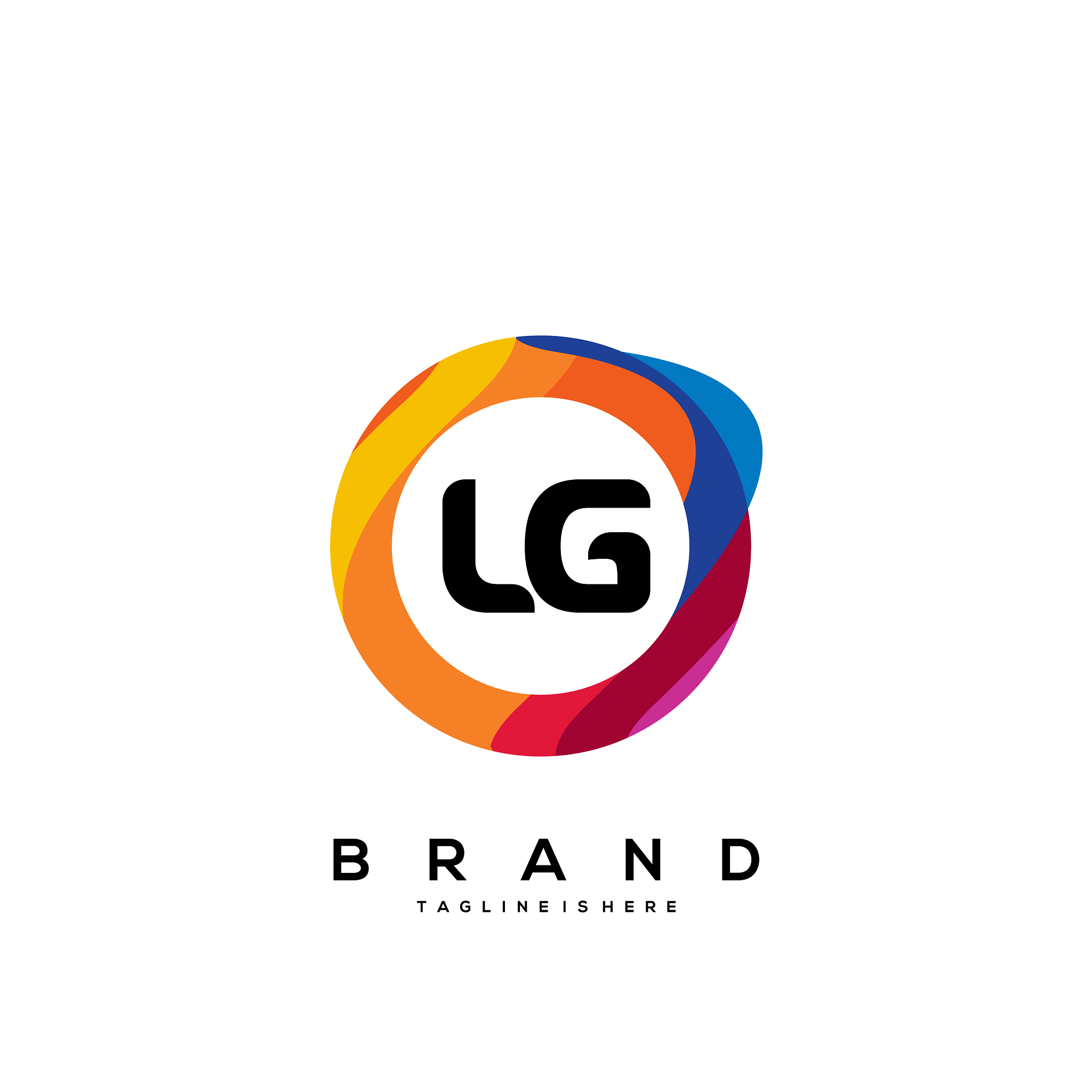 letter lg gradient color logo design