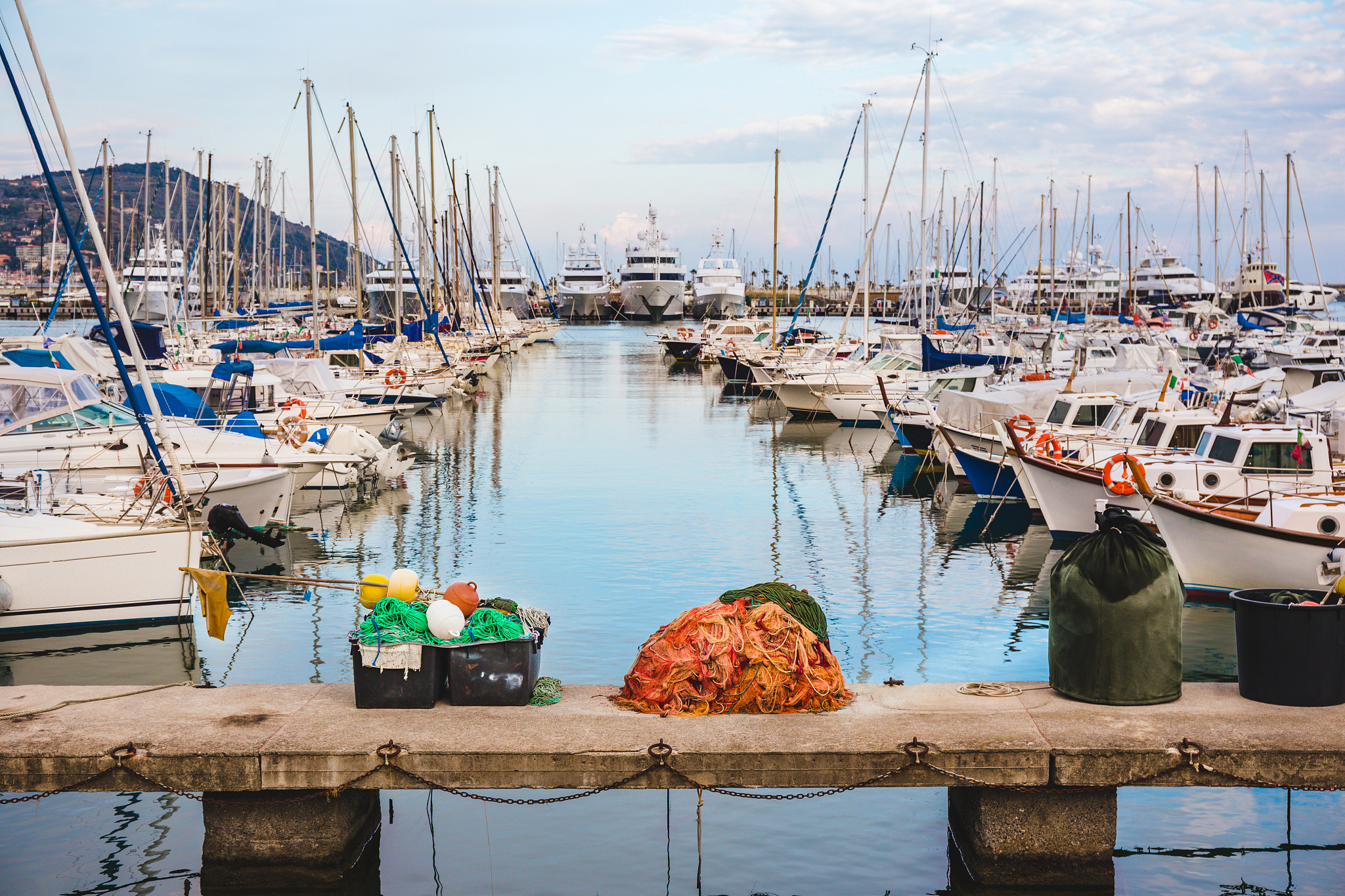 harbor of porto maurizio, imperia, liguria, italy