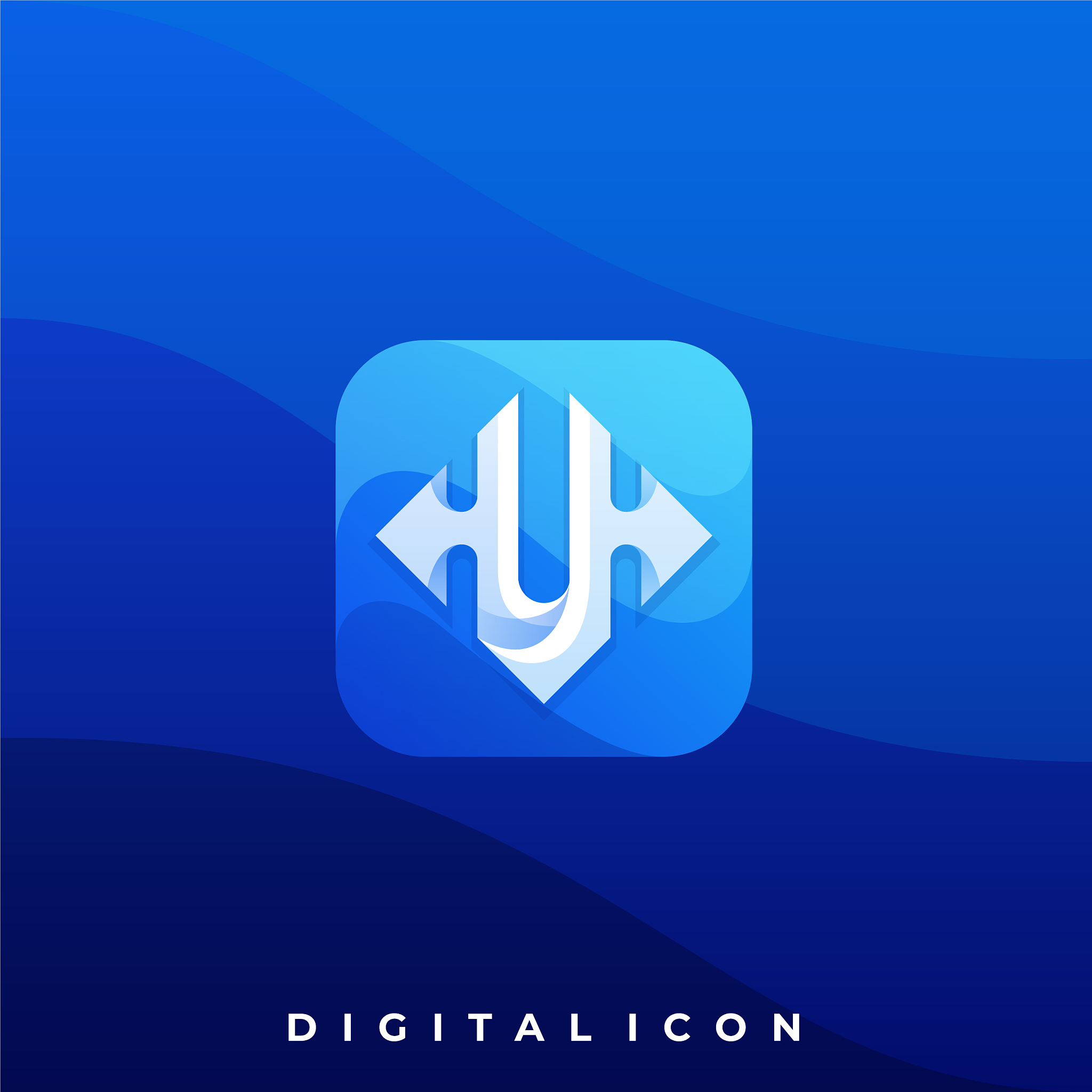 digital media icon box colorful design template