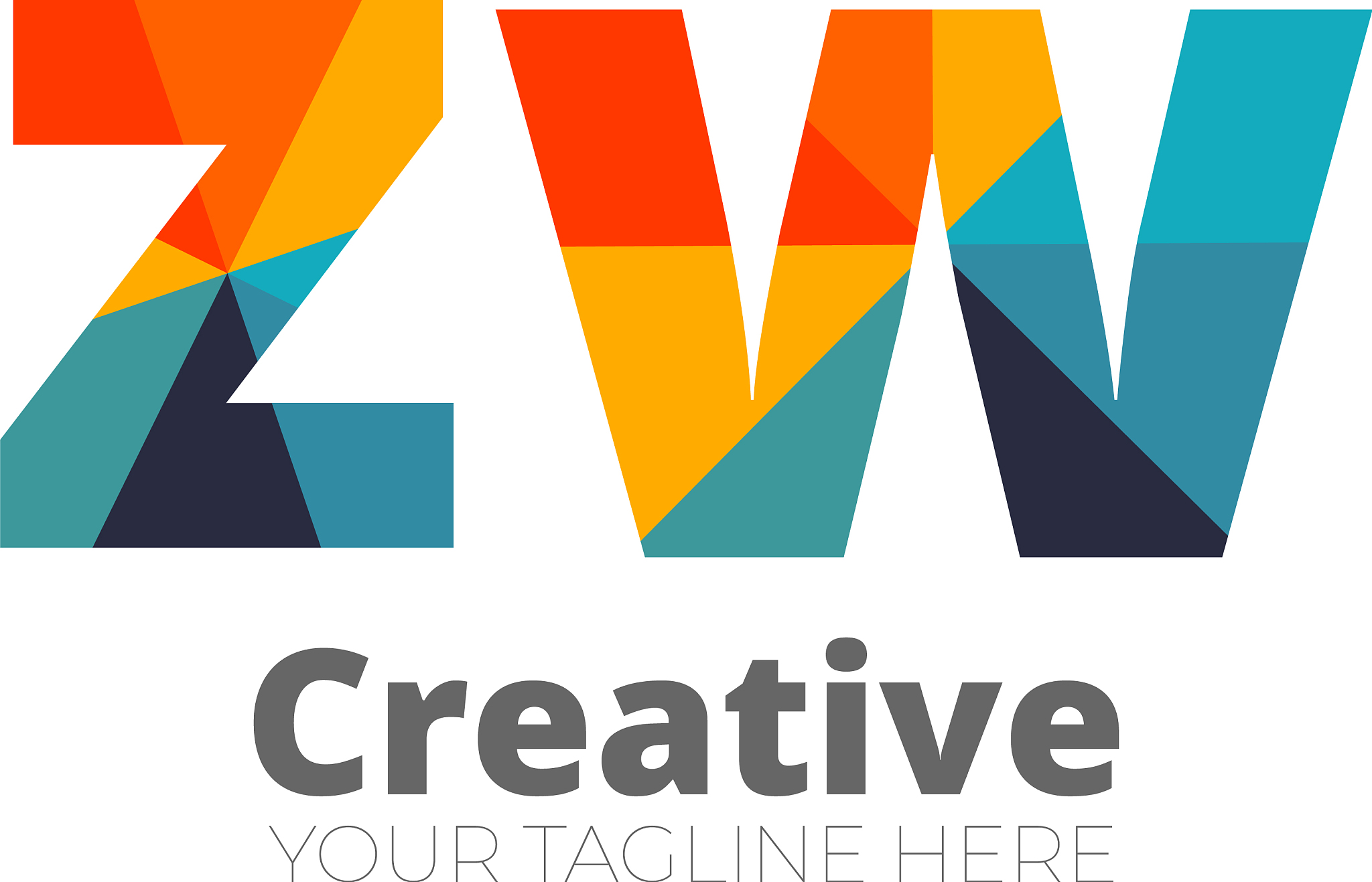 initial letter rounded design logo - elements