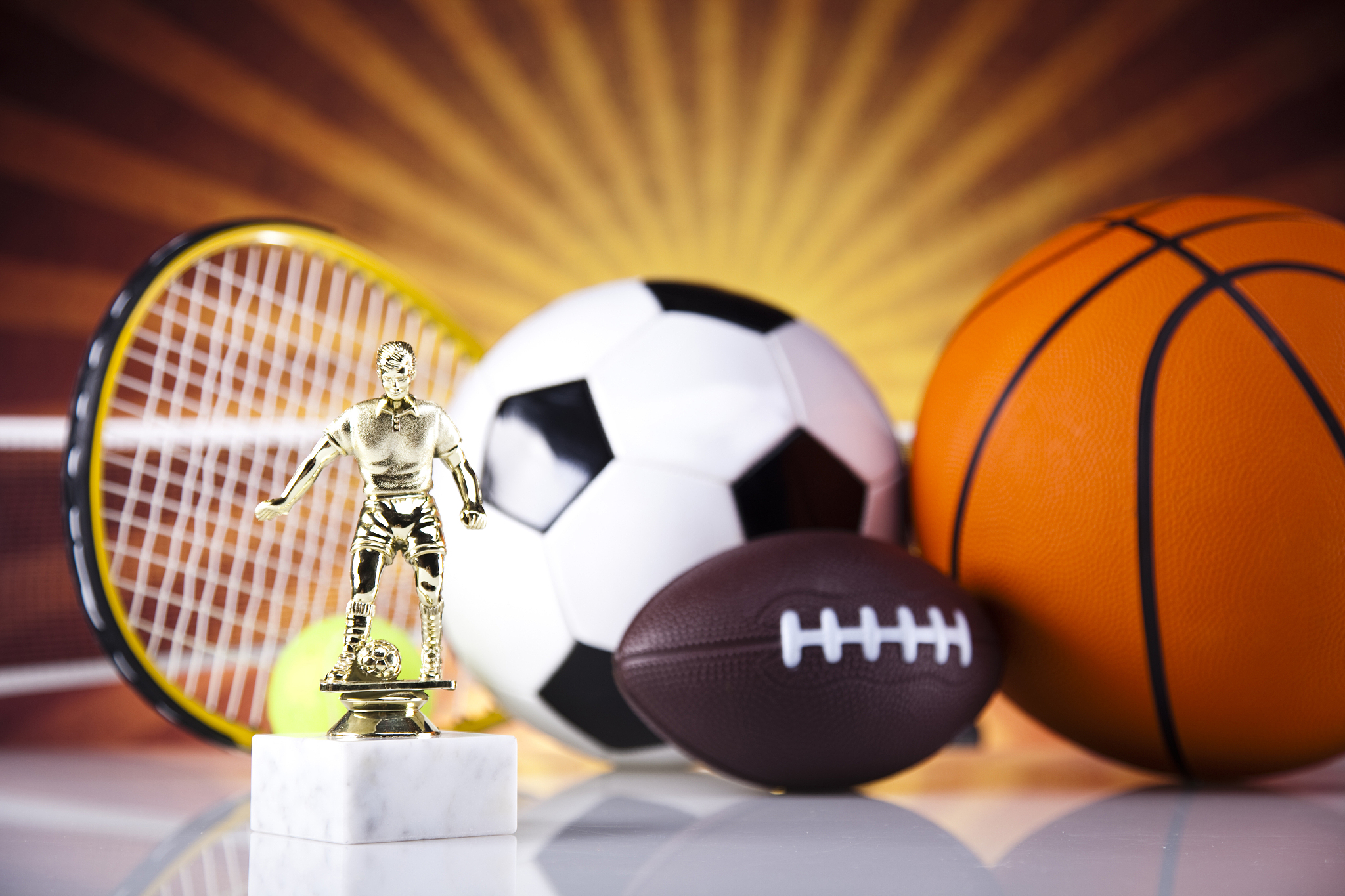 sport, a lot of balls and stuff
