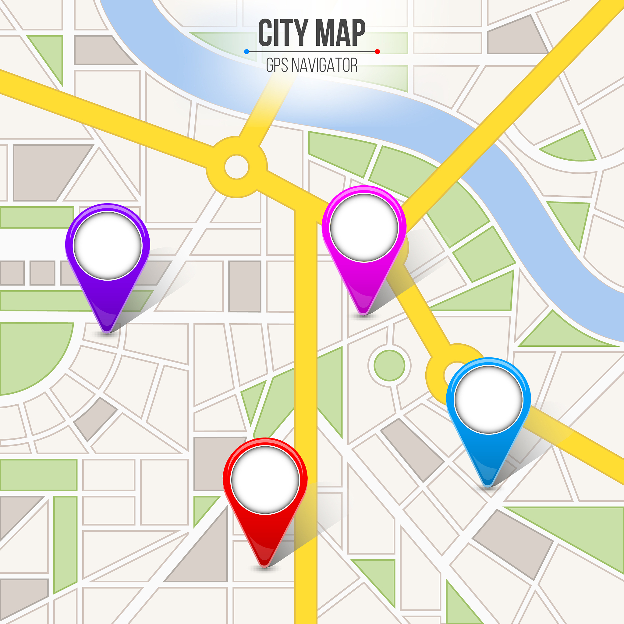 creative of map city street