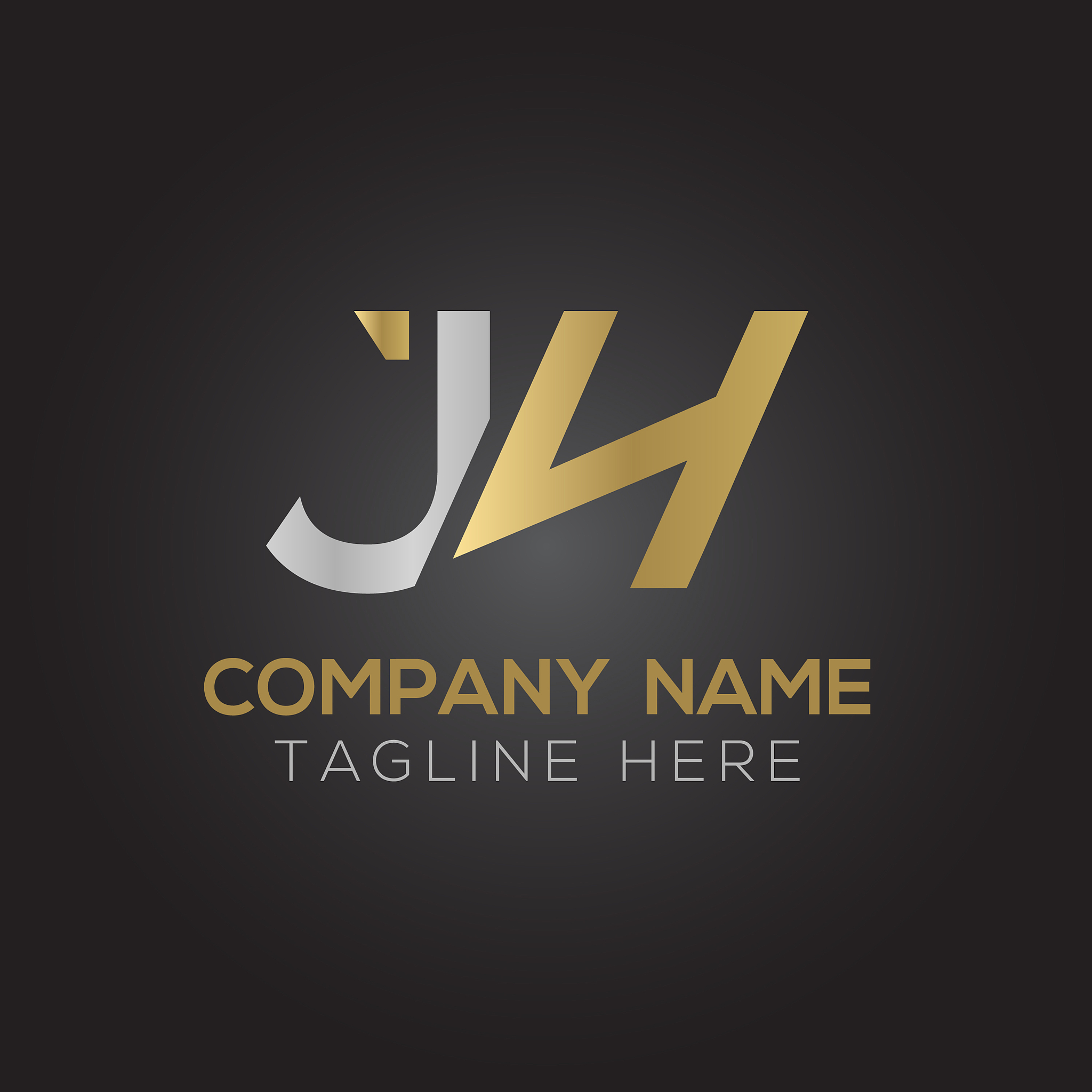 creative letter jh logo design template initial