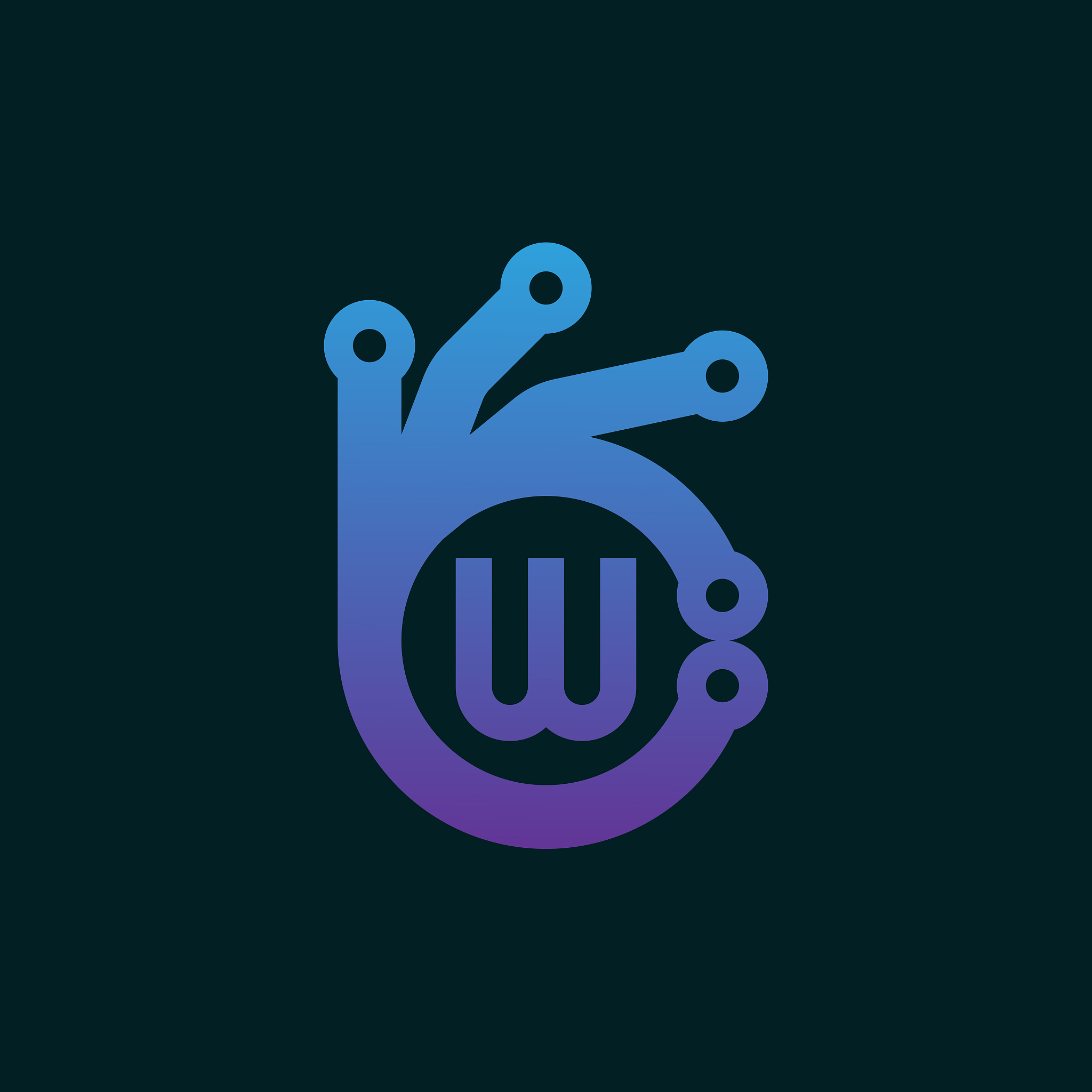 good technology initial letter w icon design