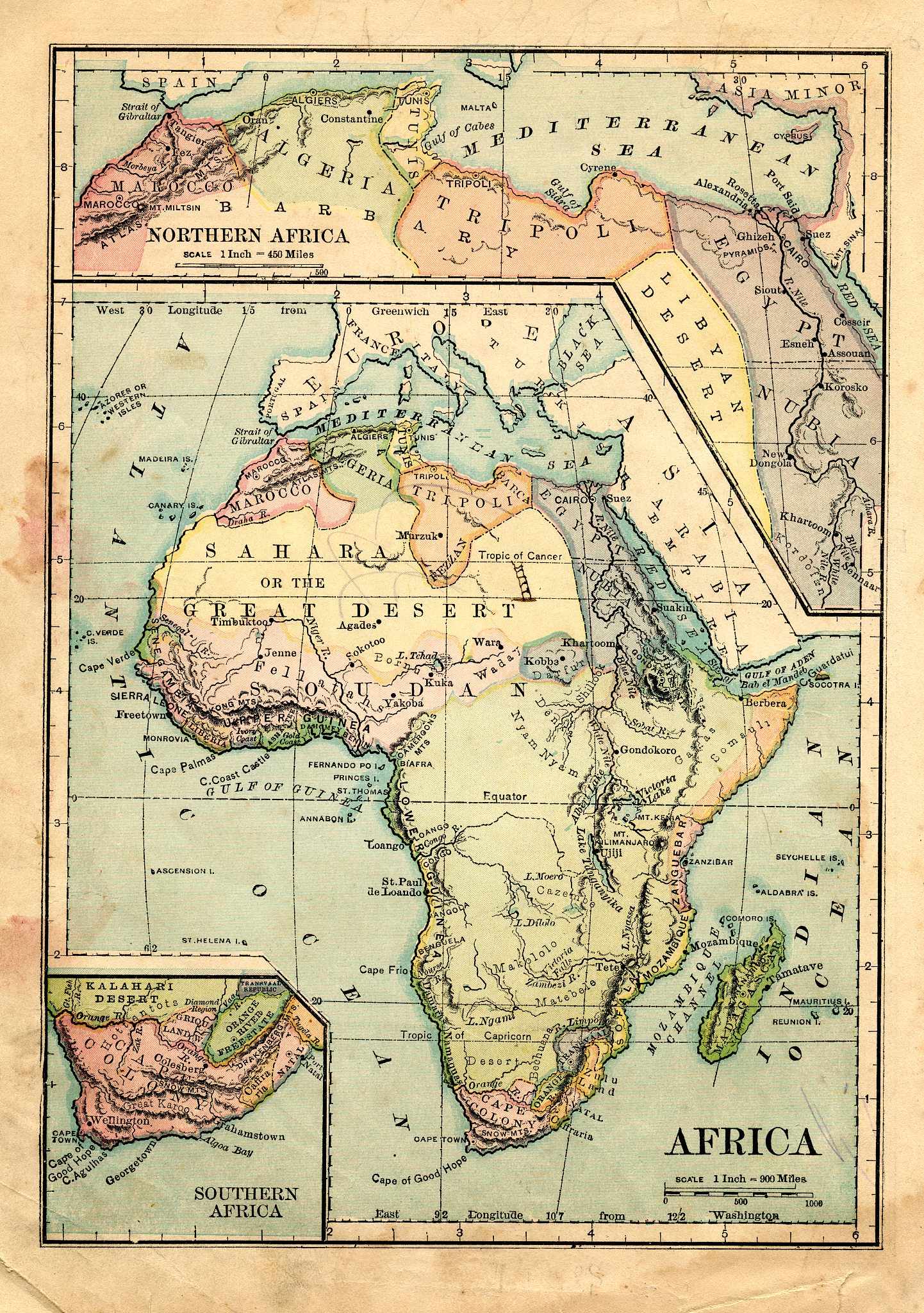 old map of africa