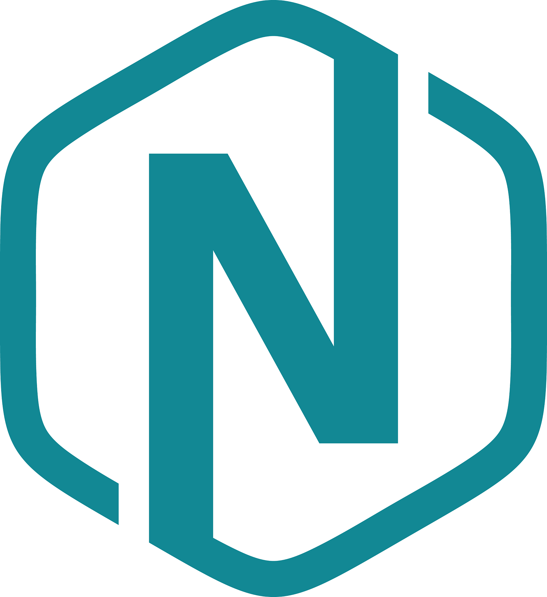 initial n hexagon logo