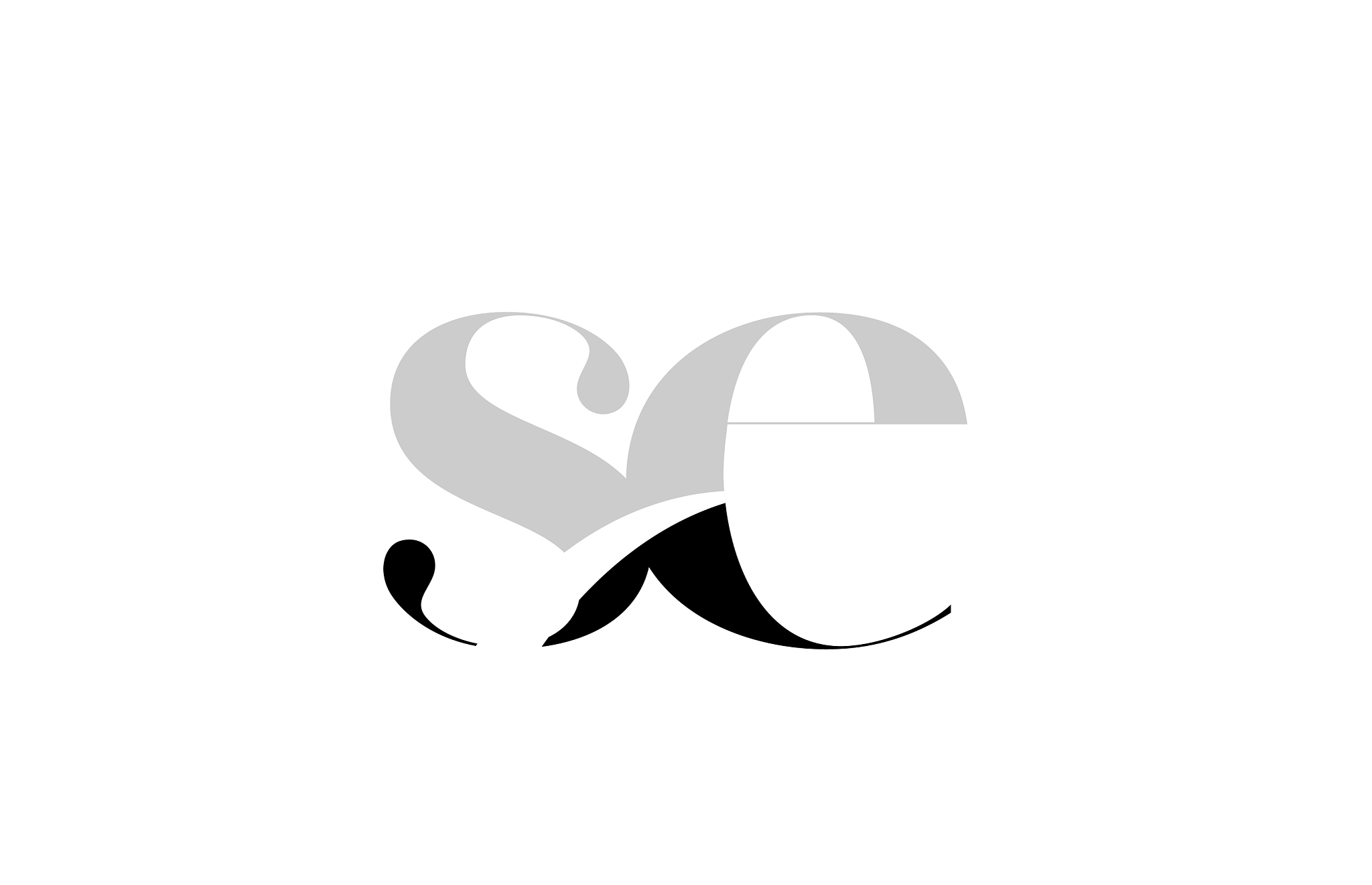 alphabet letter se s e black and white logo icon