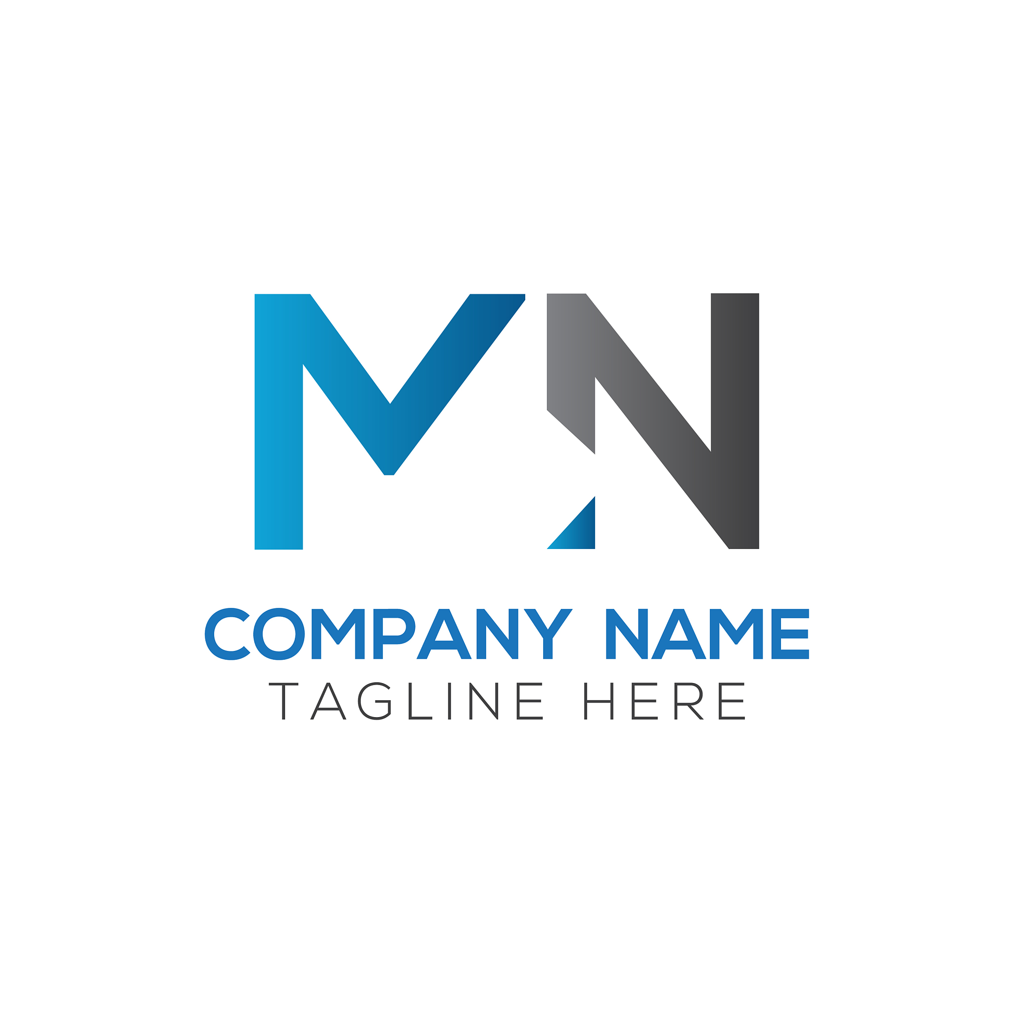 initial mn letter logo design template abstract