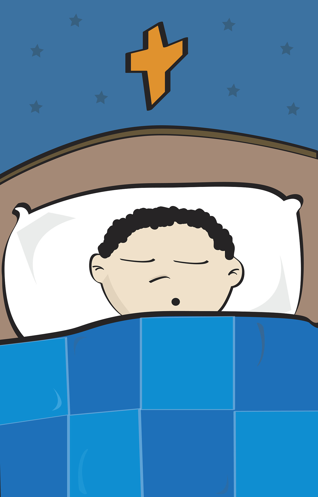 high angle view of a boy sleeping