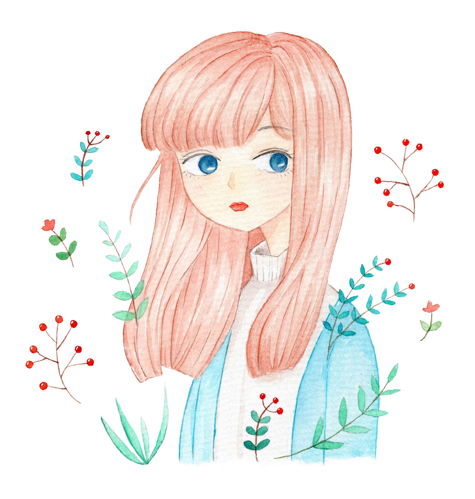 帮我出一个小女生喜的欢以QQ人为主体的可爱风卡通本子的设计方案第一点为这个封面卡通人物想一个小女生喜欢的人设第二点描述她应该是什么样的造型与动作第三点描述人物所处的场景氛围第四点描述要搭配什么辅助元素