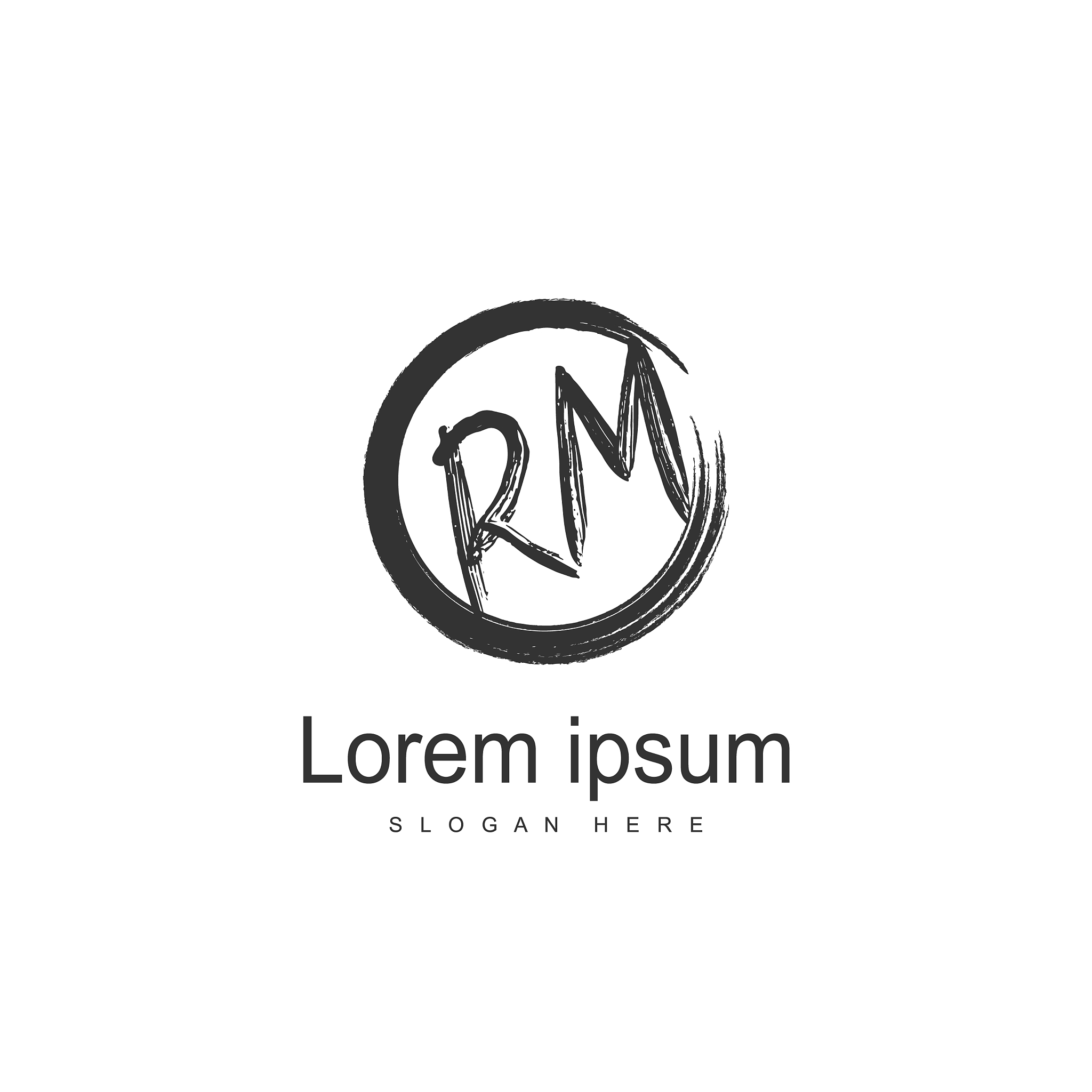 rm logo template design initial letter logo design