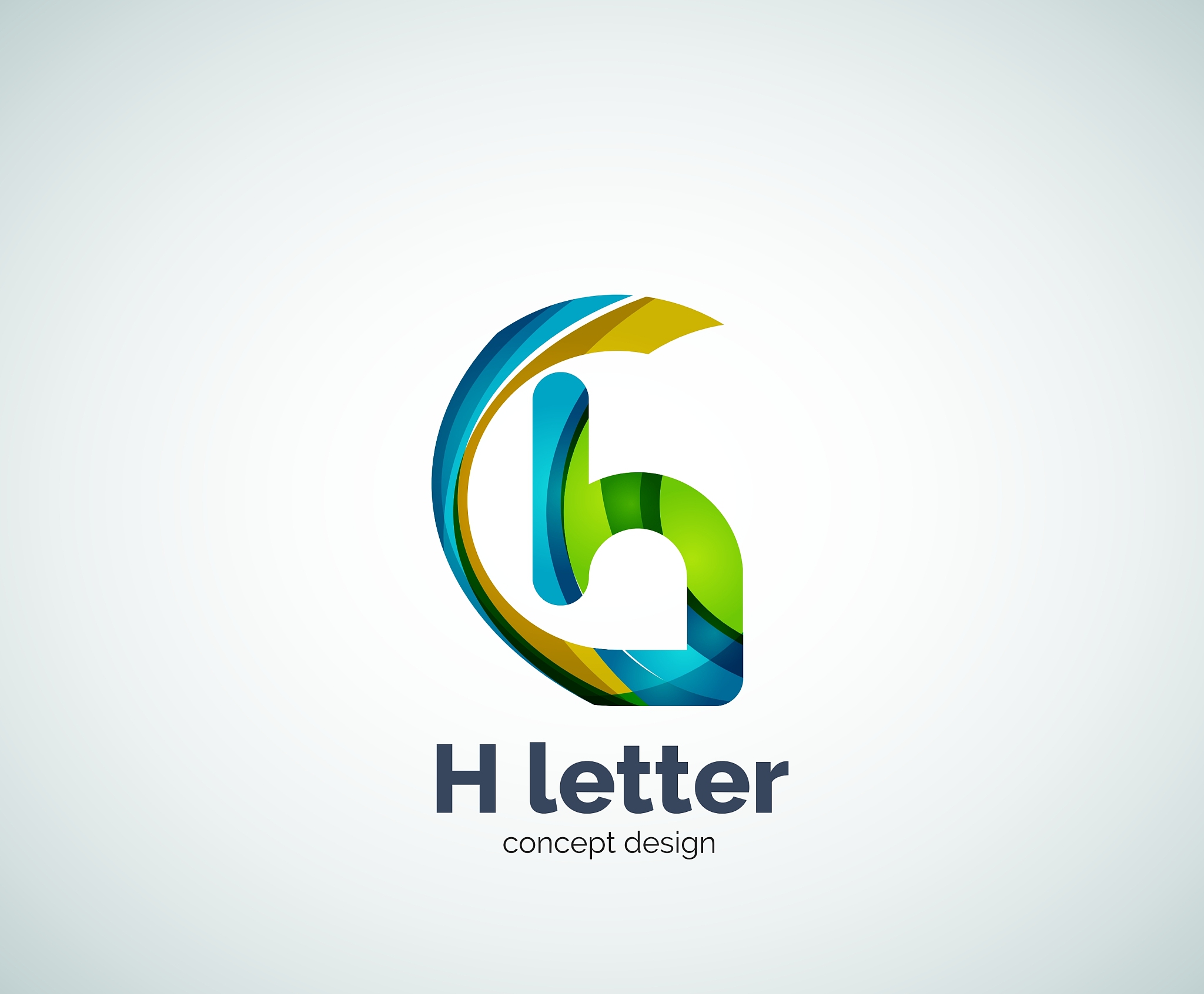 abstract h geometric letter logo template