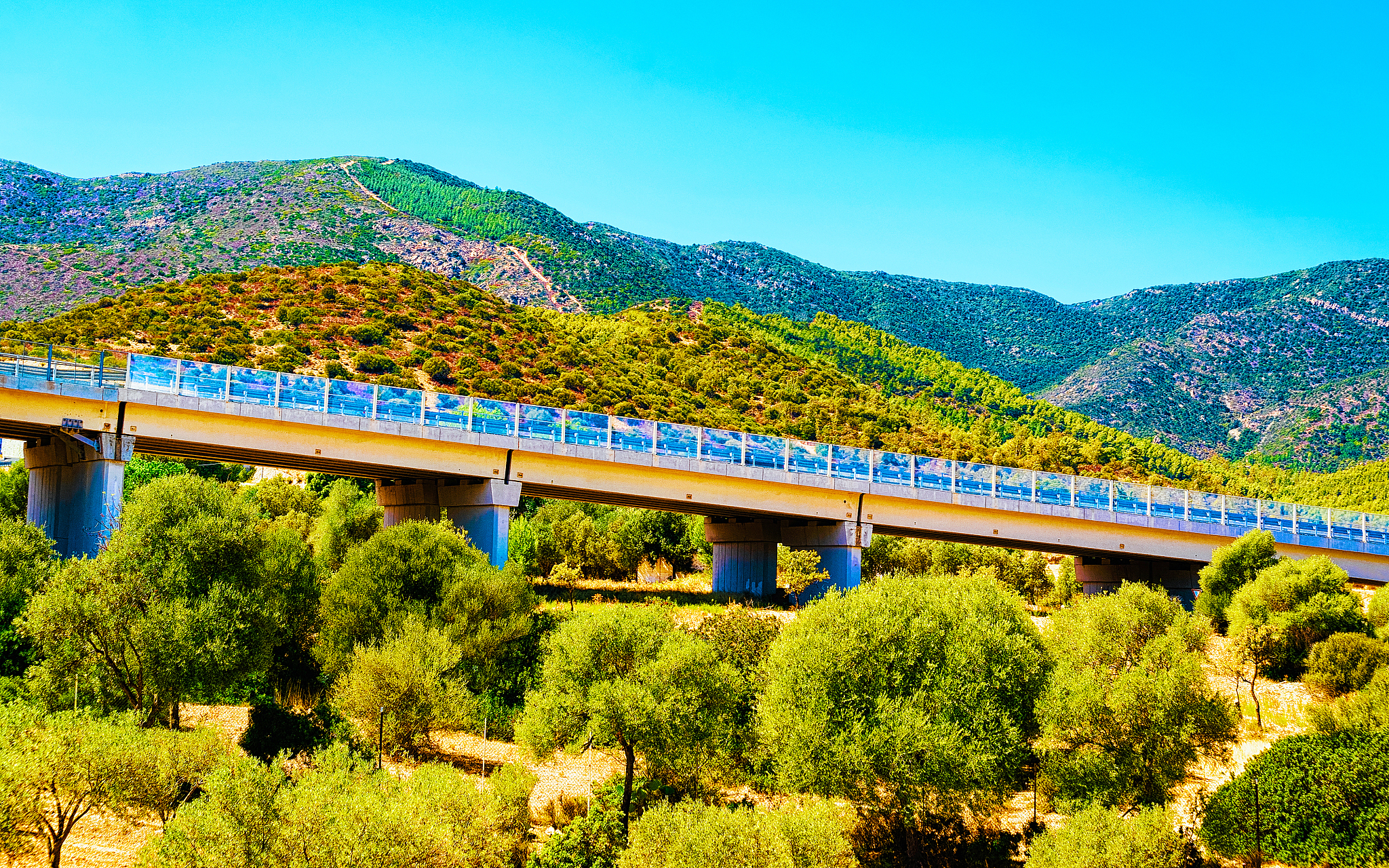 highway and mountains cagliari sardinia