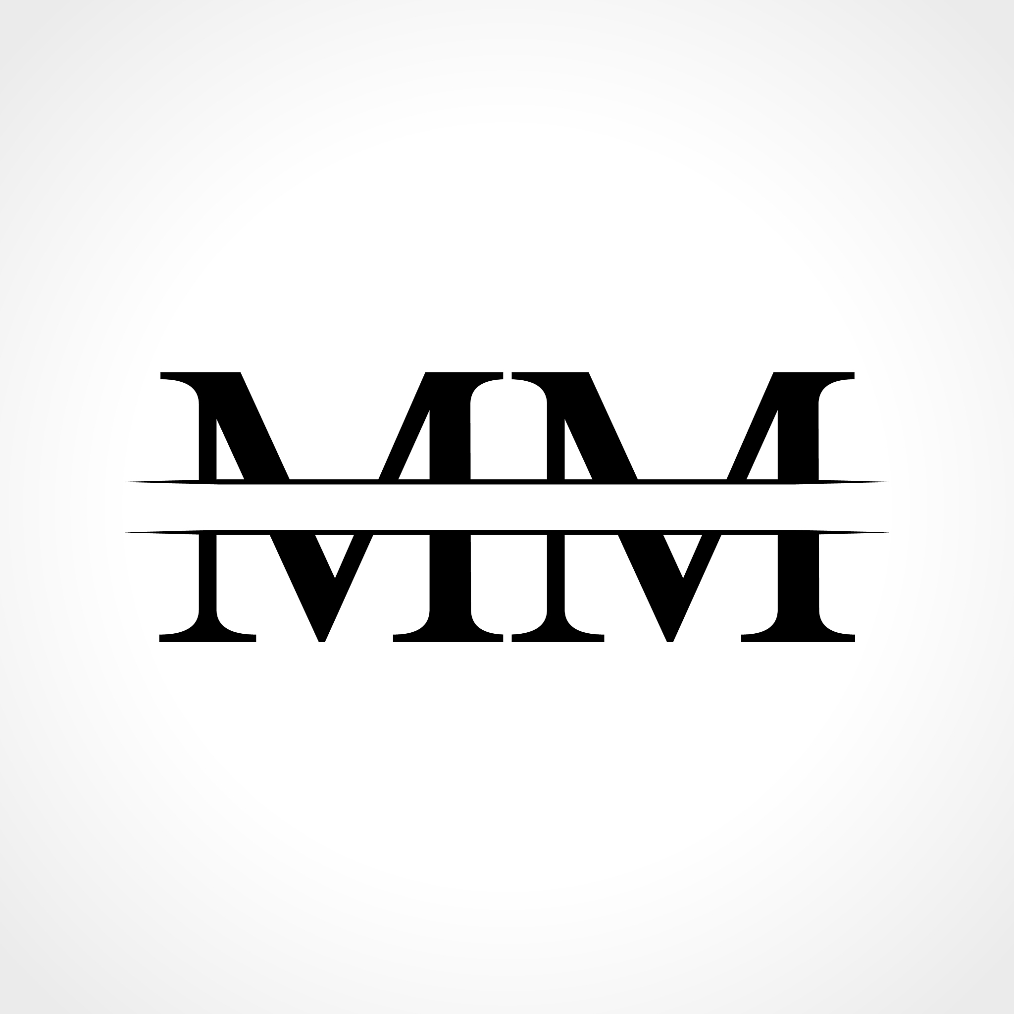 initial mm letter logo design template abstract
