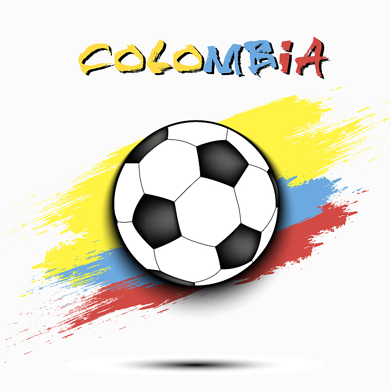 soccer ball and colombia flag