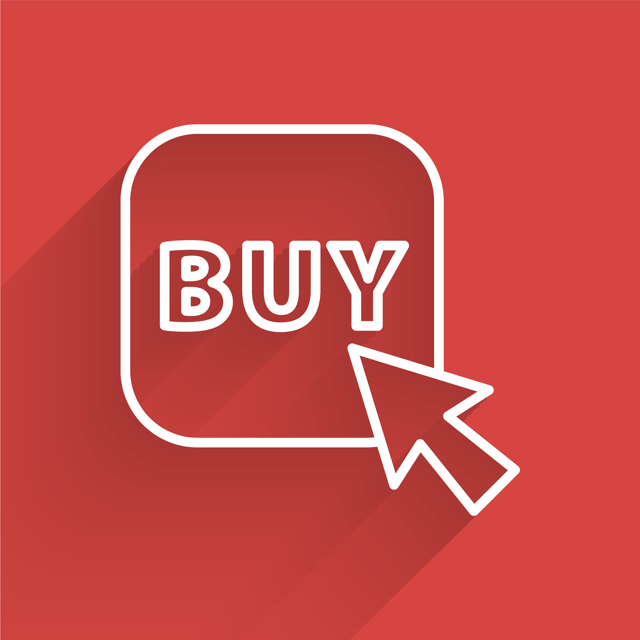 white line buy button icon isolated with long