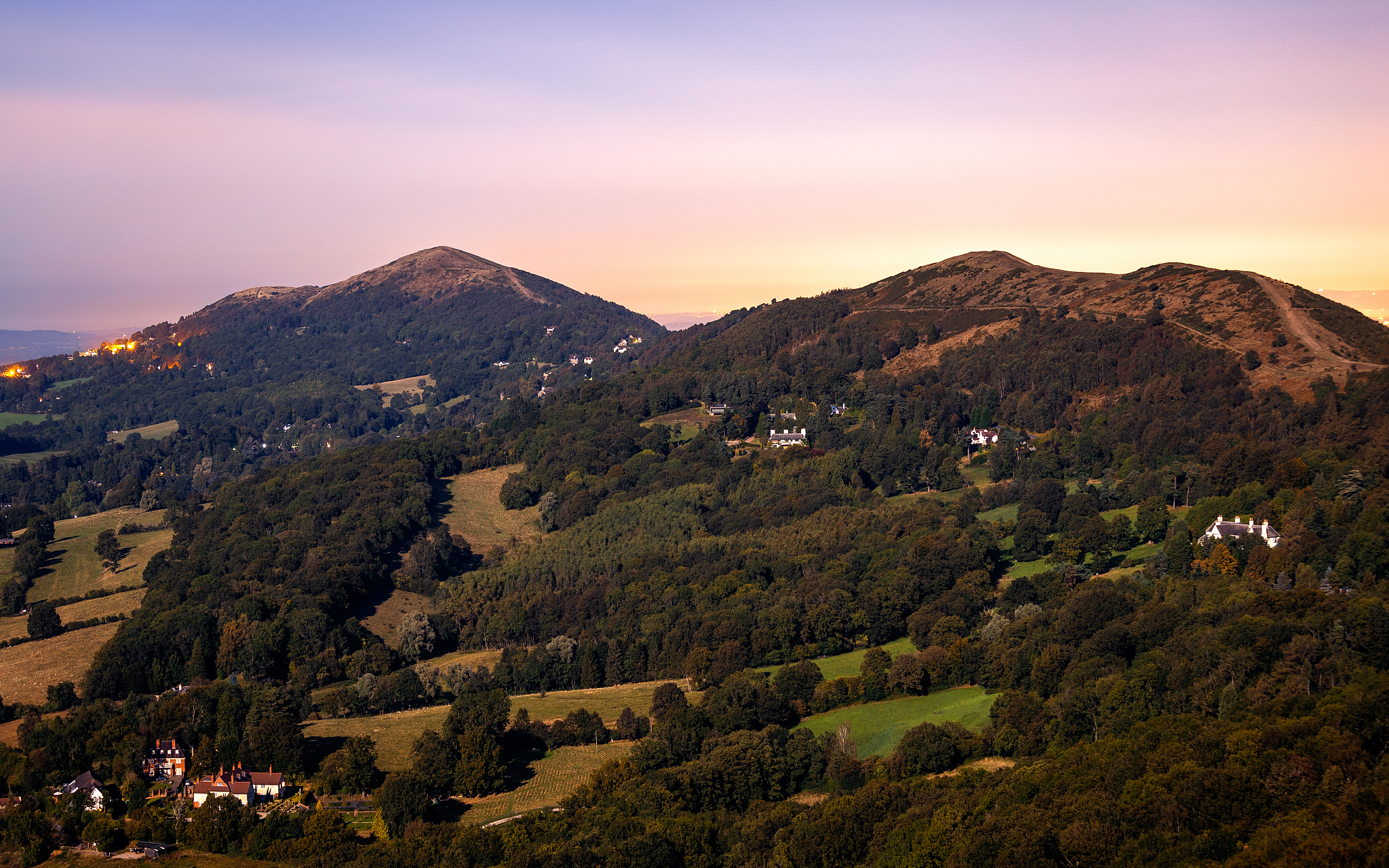 under moonlight, malvern hills, malvern, worcestershire, england