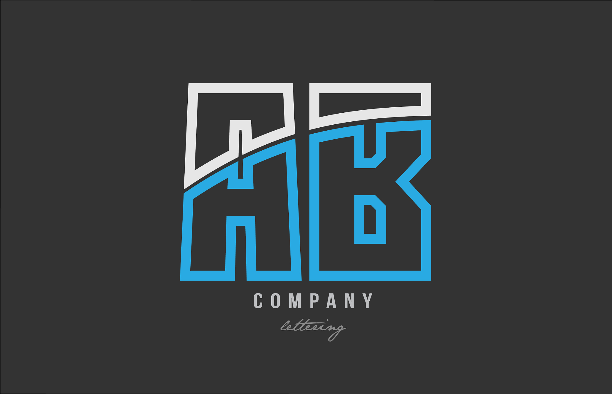 white blue alphabet letter ab a b logo icon design