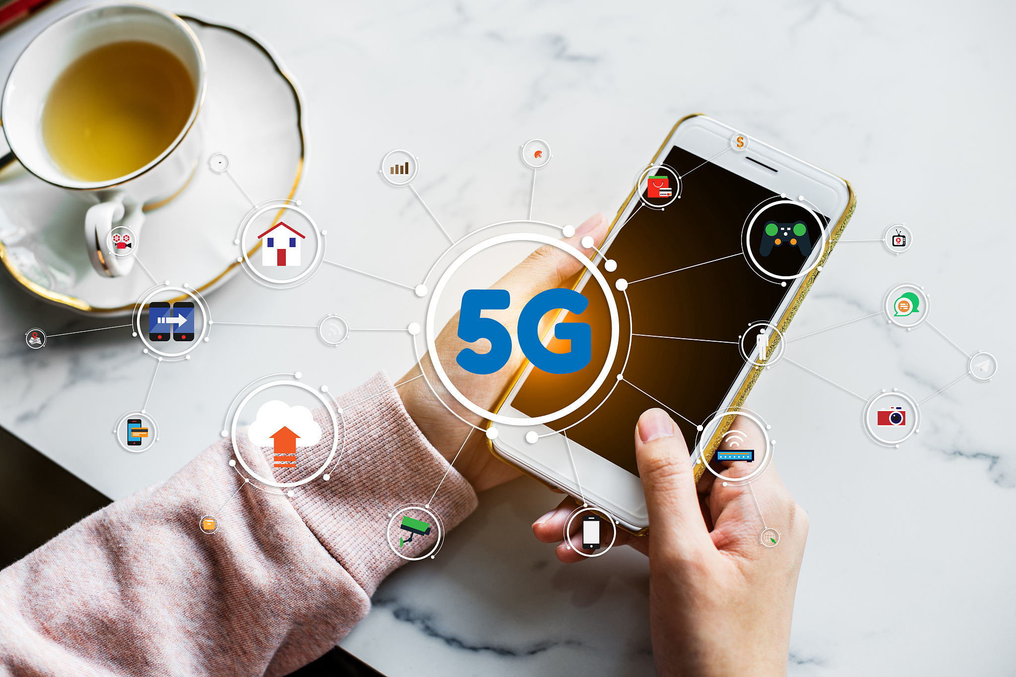 the 5g internet concept in technology concept.