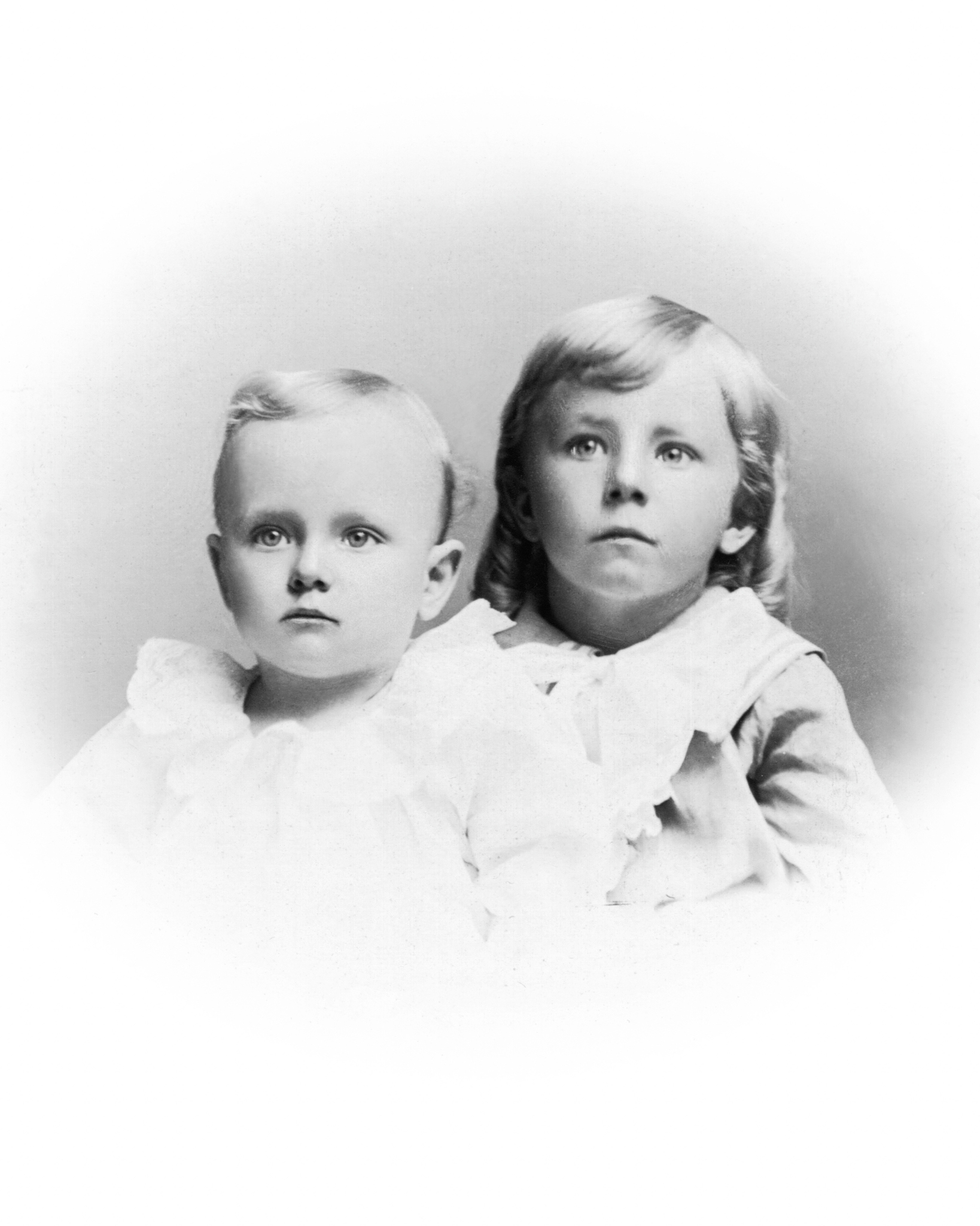 vintage image of two children